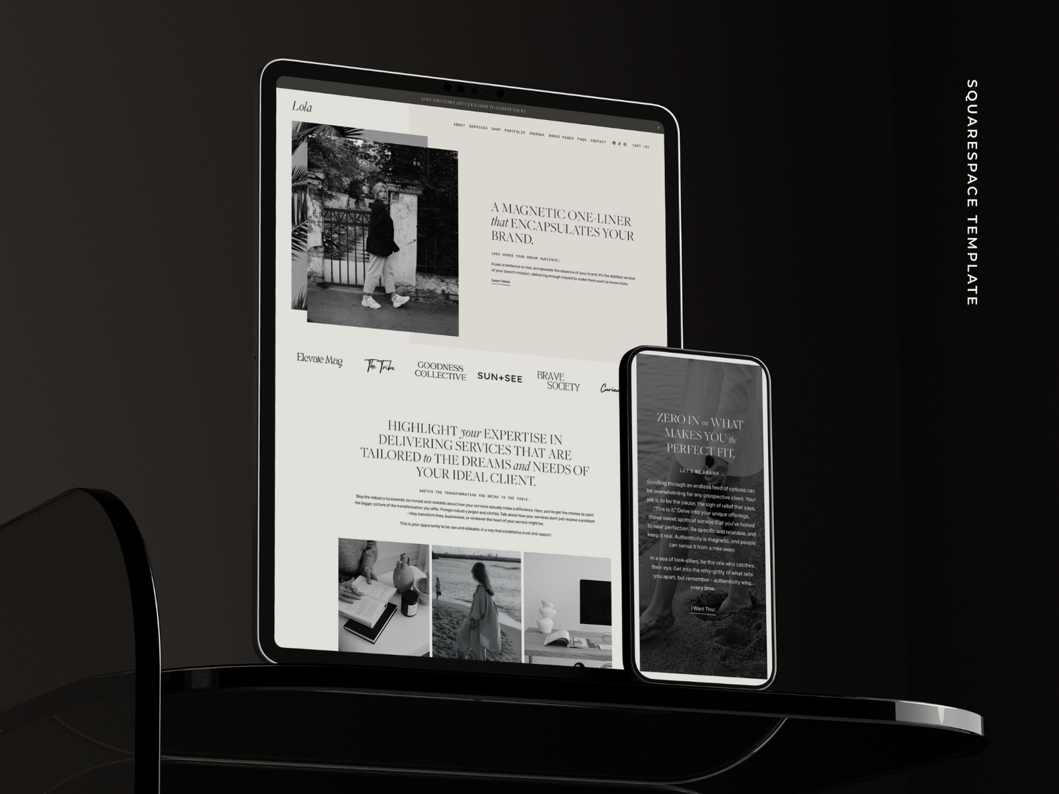 Lola Squarespace Template Preview