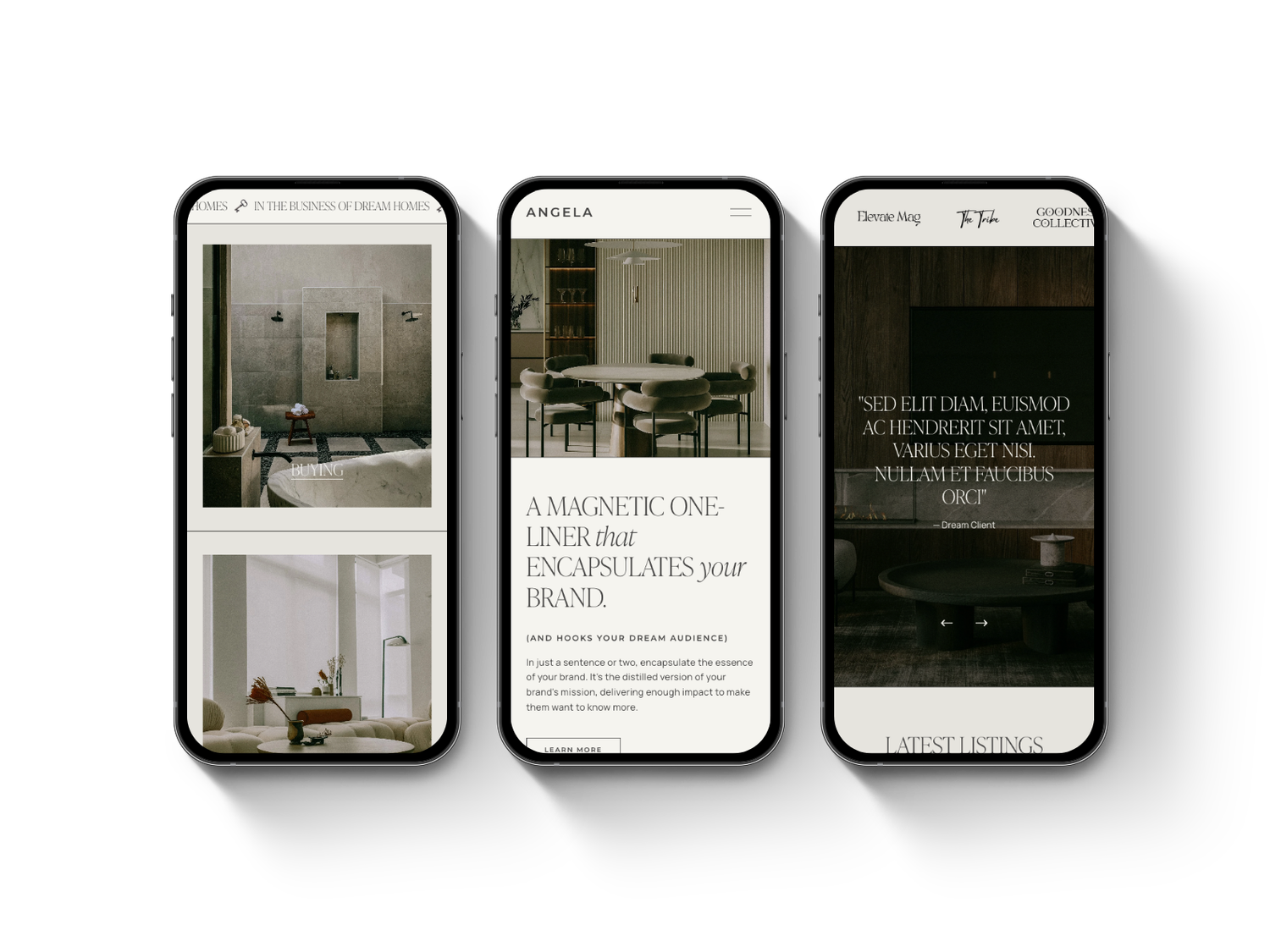 Angela Squarespace Template Preview