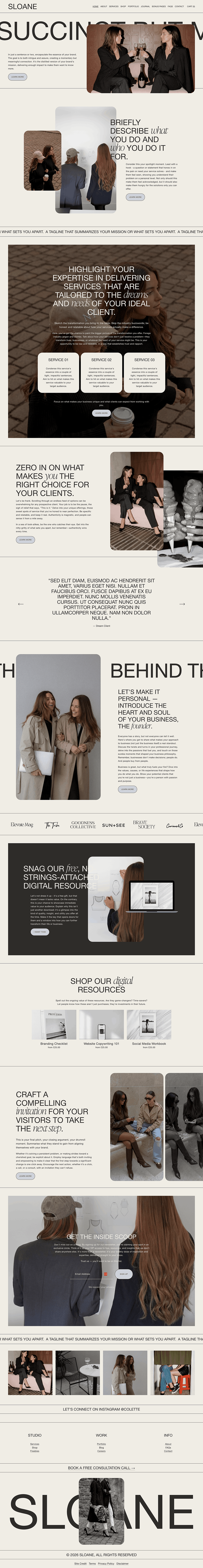 Sloane Squarespace Template Preview