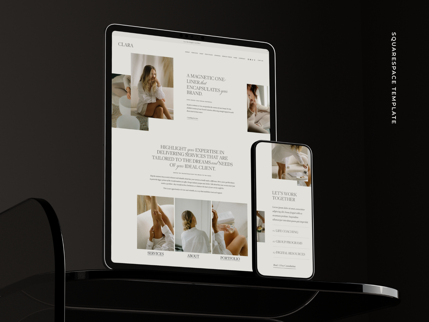 Clara Squarespace Template Preview