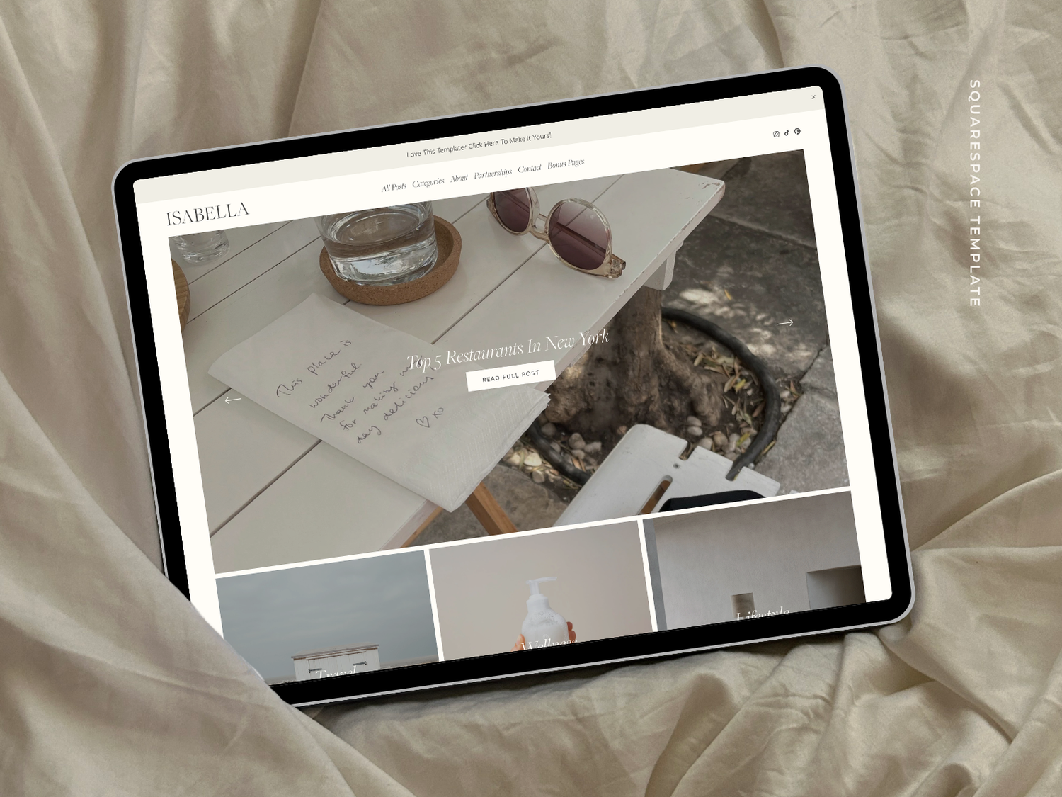 Isabella Squarespace Template Preview