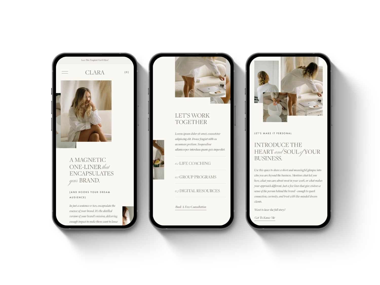 Clara Squarespace Template Preview