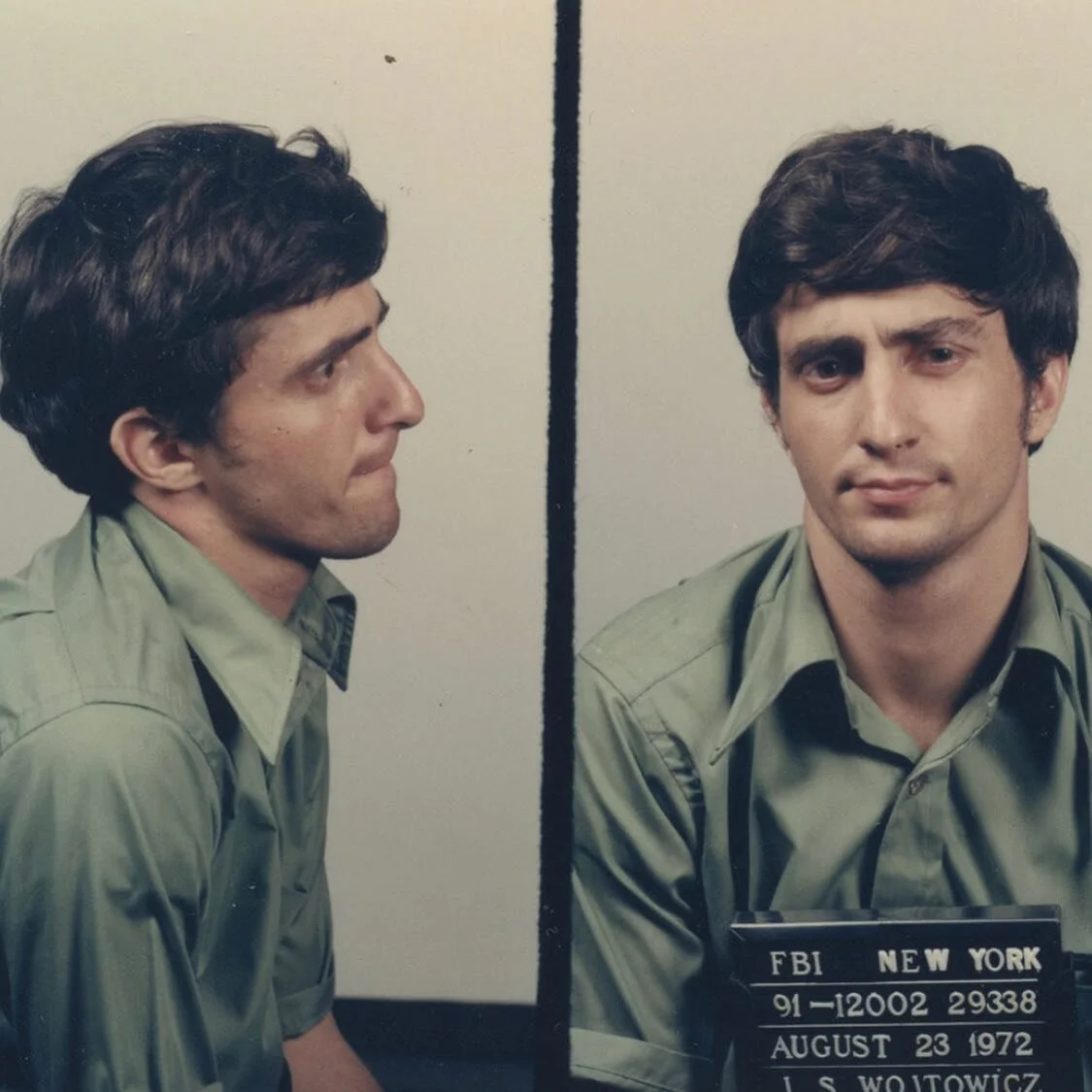 Episode 5: Brooklyn, New York
1. John Wojtowicz&rsquo;s mugshot 
2. Carmen Bifulco and John at their wedding in 1967
3. Liz Eden and John at their wedding in December 1971
4. John outside of the bank and Al Pacino portraying him
5. Another shot of Jo