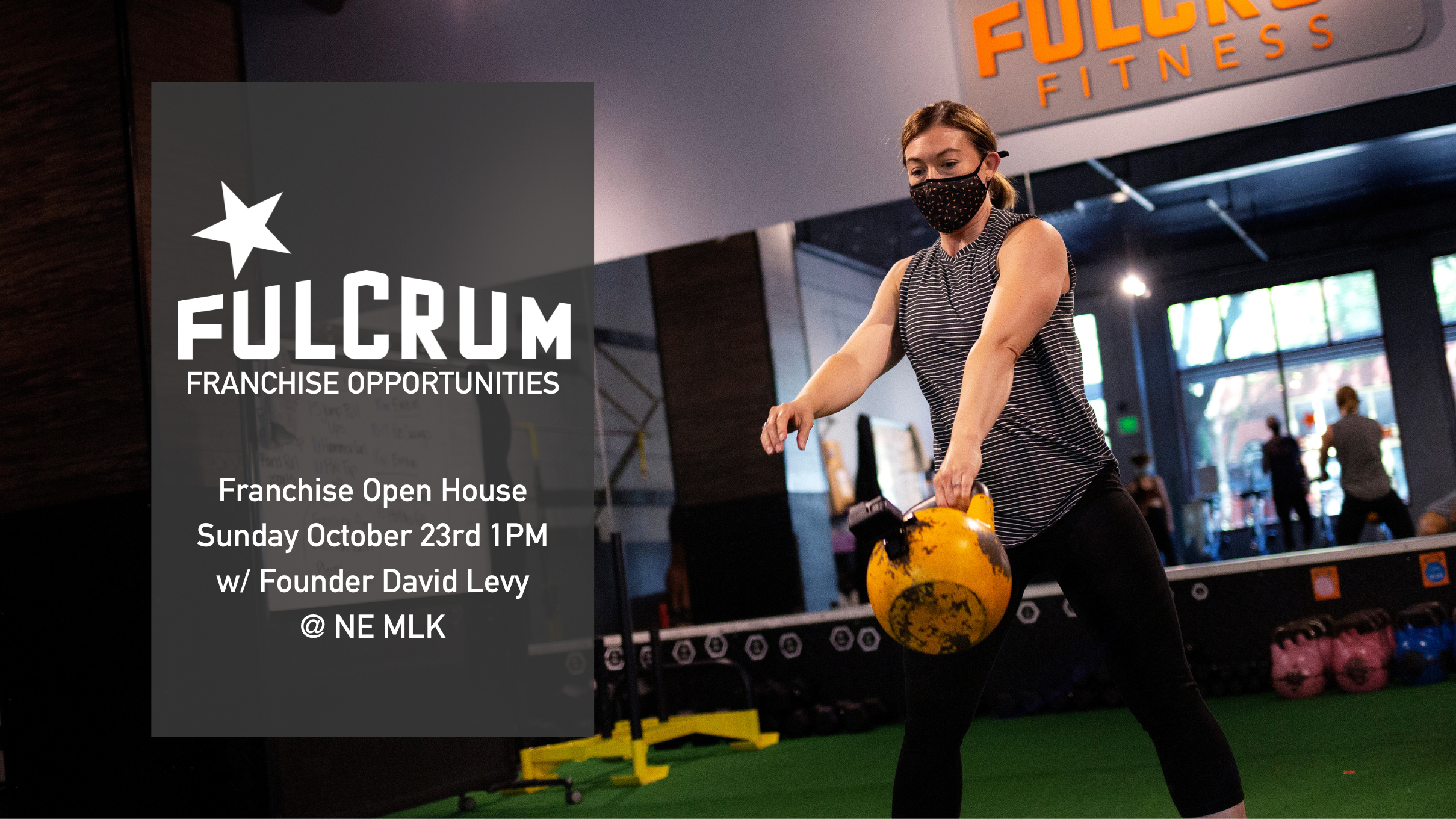 A women doing kettle-bell swings in Portland gym