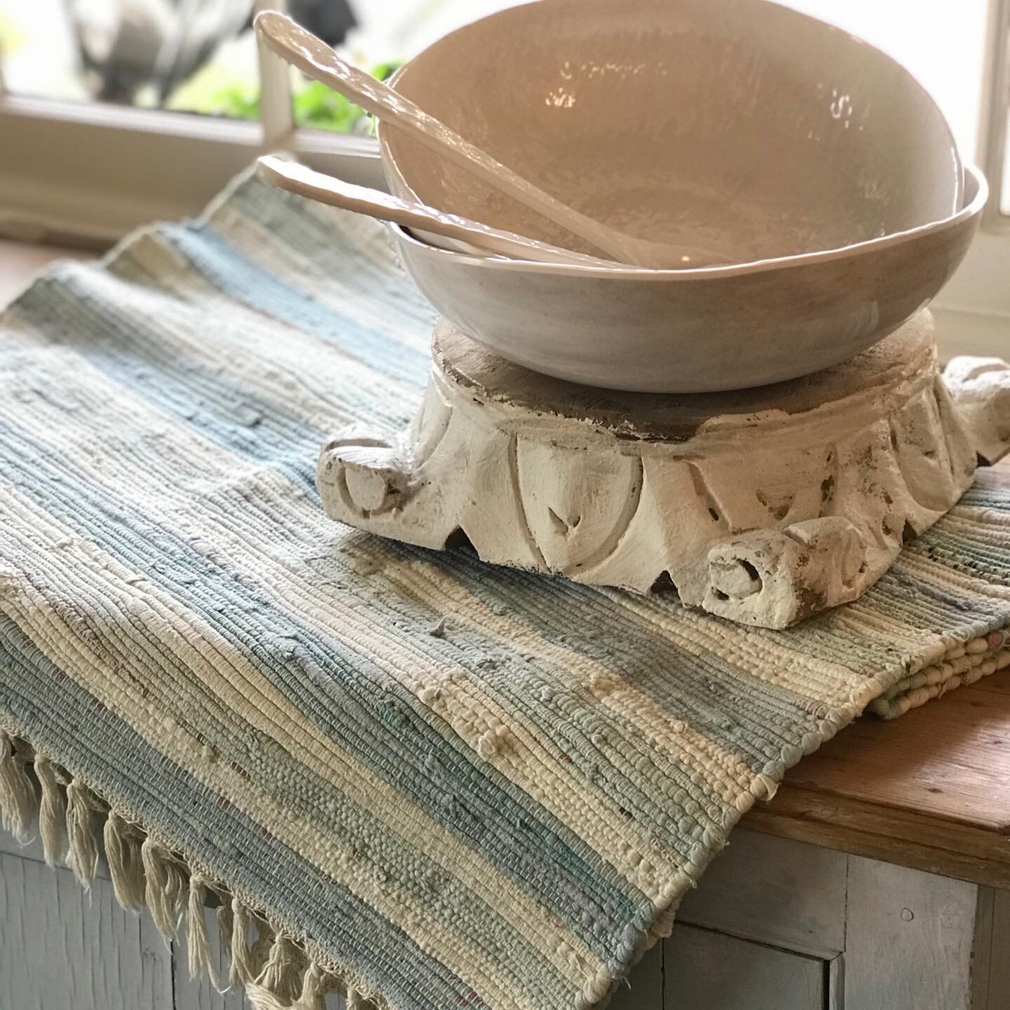 Some rugs are just as pretty on the furniture as they are beneath it! &hellip;and believe me, these vintage rugs were among the easier things to bring home from @americasmartatl!