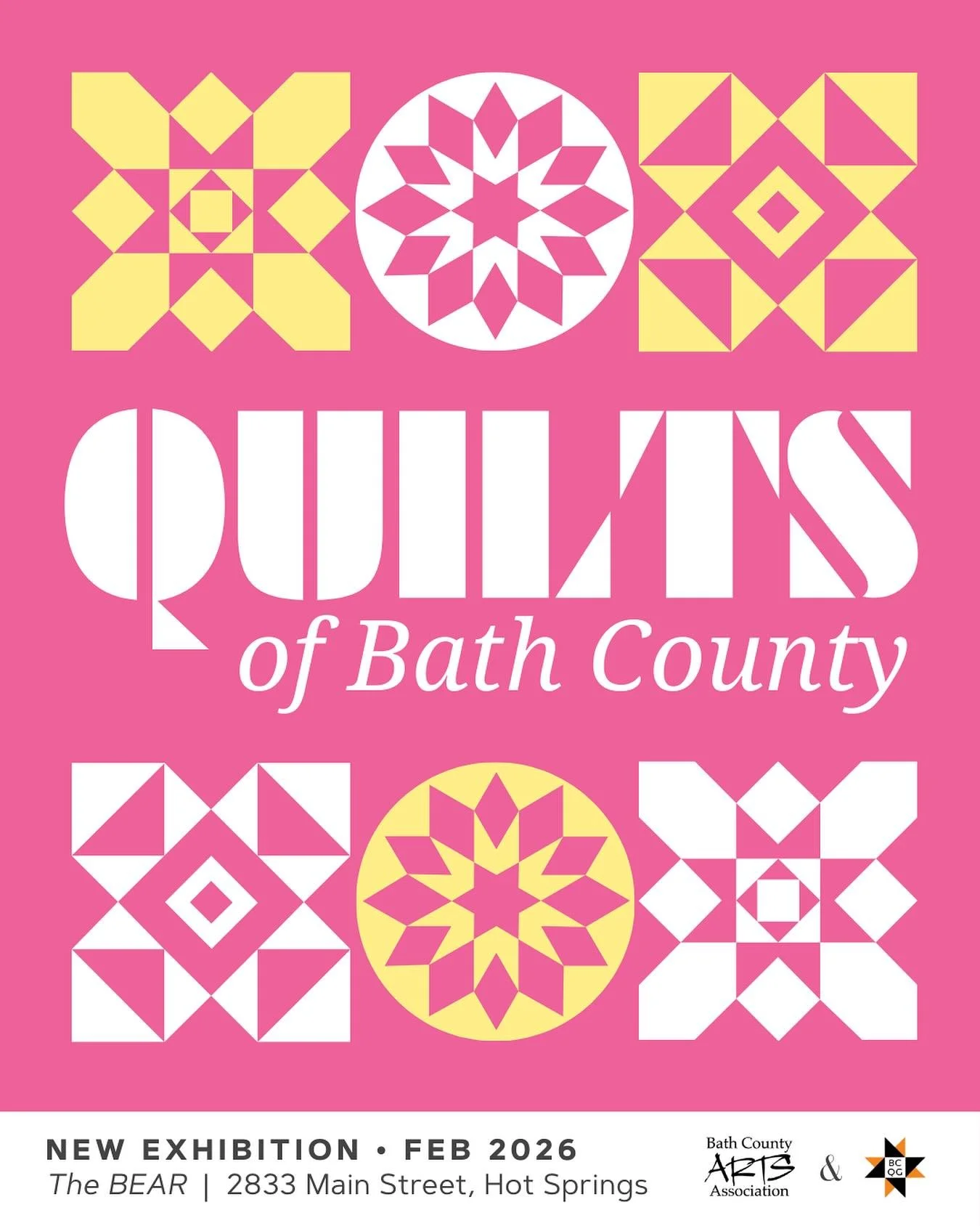 New Exhibition: Quilts of Bath County 

In partnership with the new Bath County Quilter&rsquo;s Guild, The BEAR is excited to present our new exhibition, &ldquo;Quilts of Bath County.&rdquo; Beginning in mid February, visitors can appreciate the dext