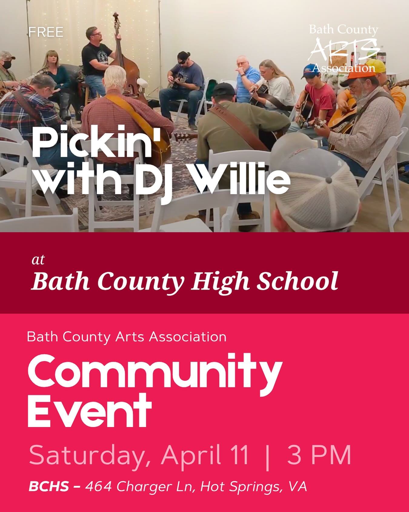 This month, Pickin&rsquo; at the BEAR is heading to Bath County High School &mdash; joining the Bluegrass Jamboree for an evening full of live music all in one place! Come jam with musicians and singers of all levels in this open acoustic picking ses