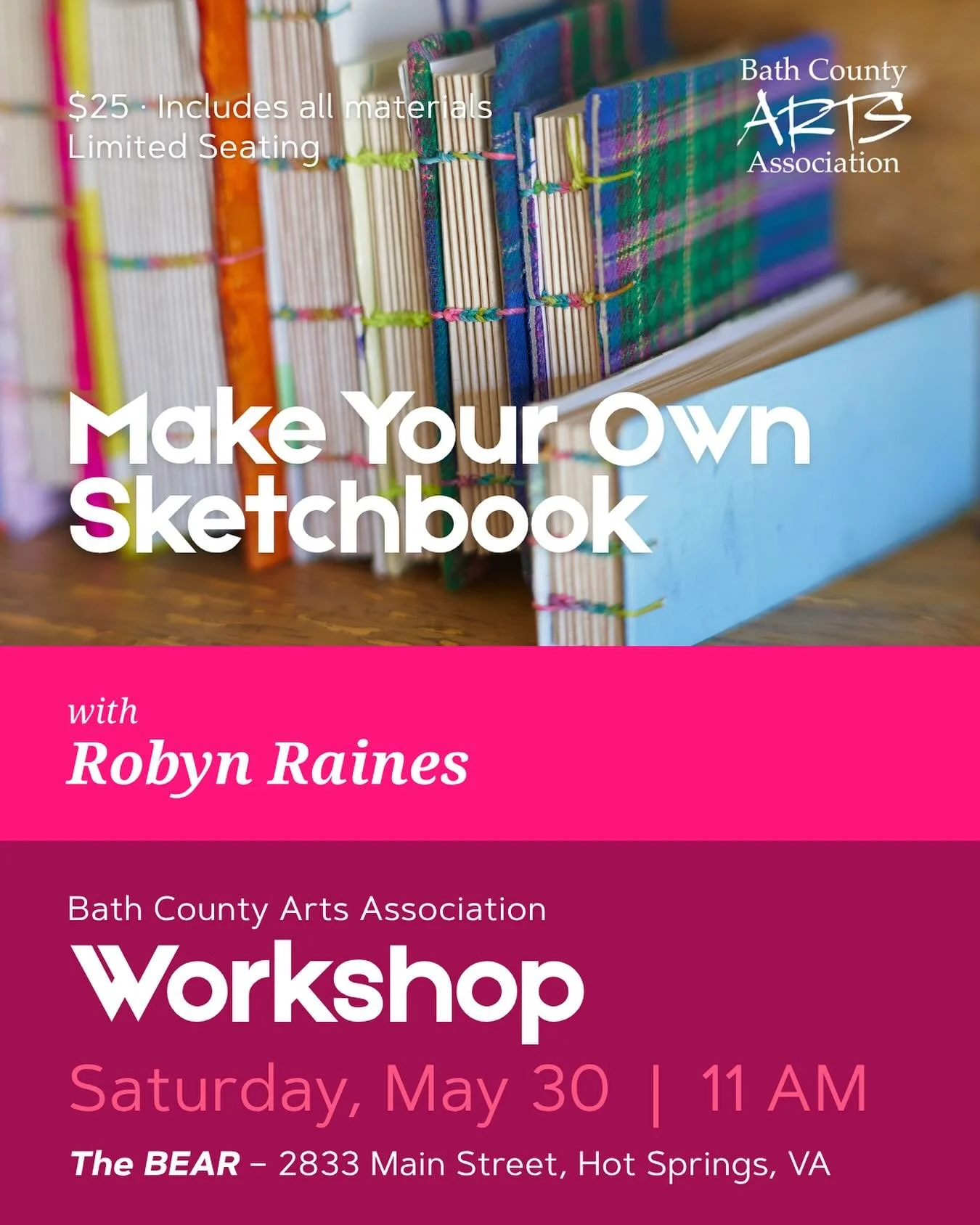 Make your own sketchbook from scratch! 📓✂️ This hands-on workshop brings together the craft of bookbinding and the joy of creative exploration &mdash; you&rsquo;ll learn to construct a sketchbook by hand while doing exercises designed to spark new i