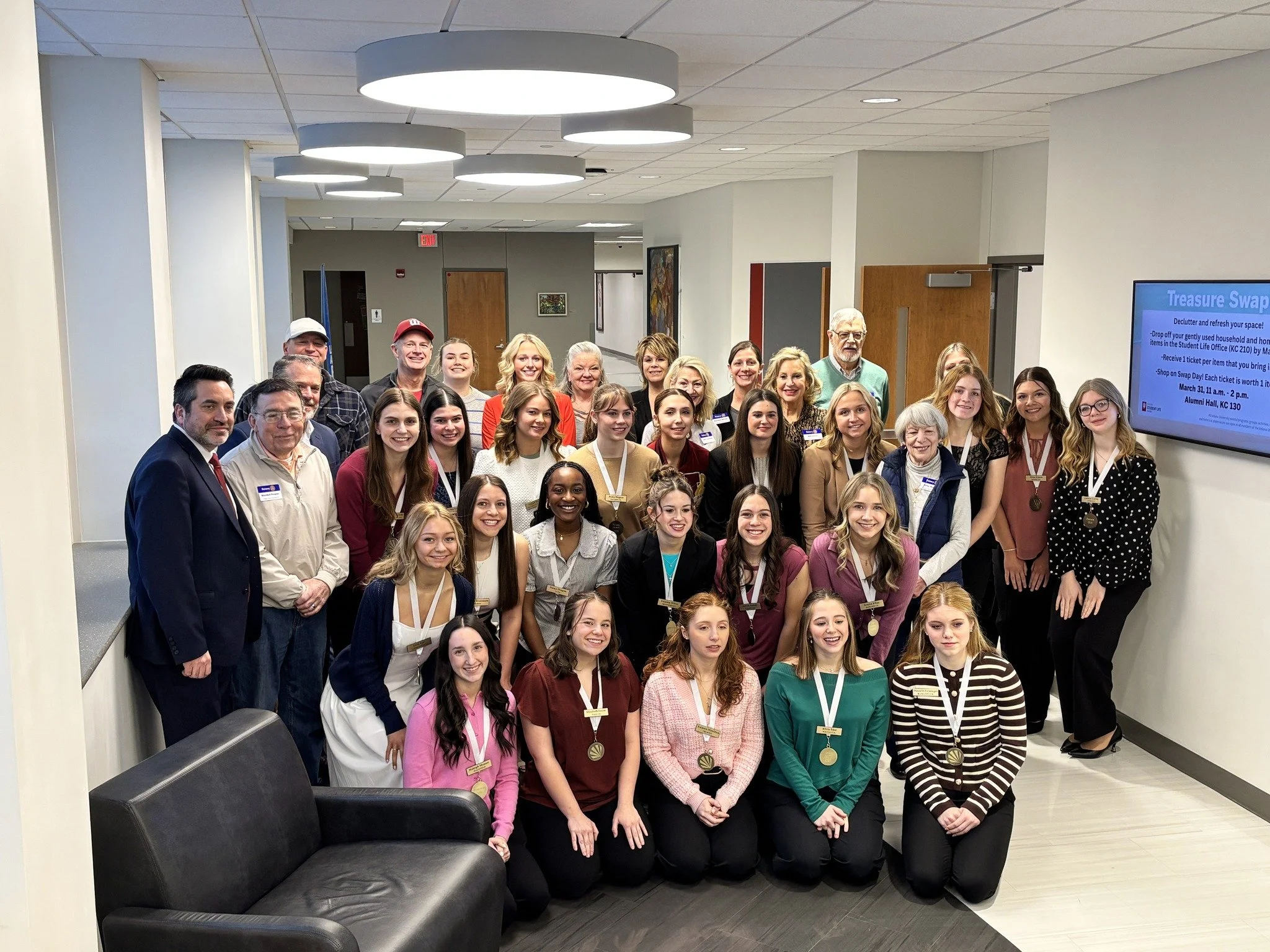 Rotarians pose with Indiana's Distinguished Young Women