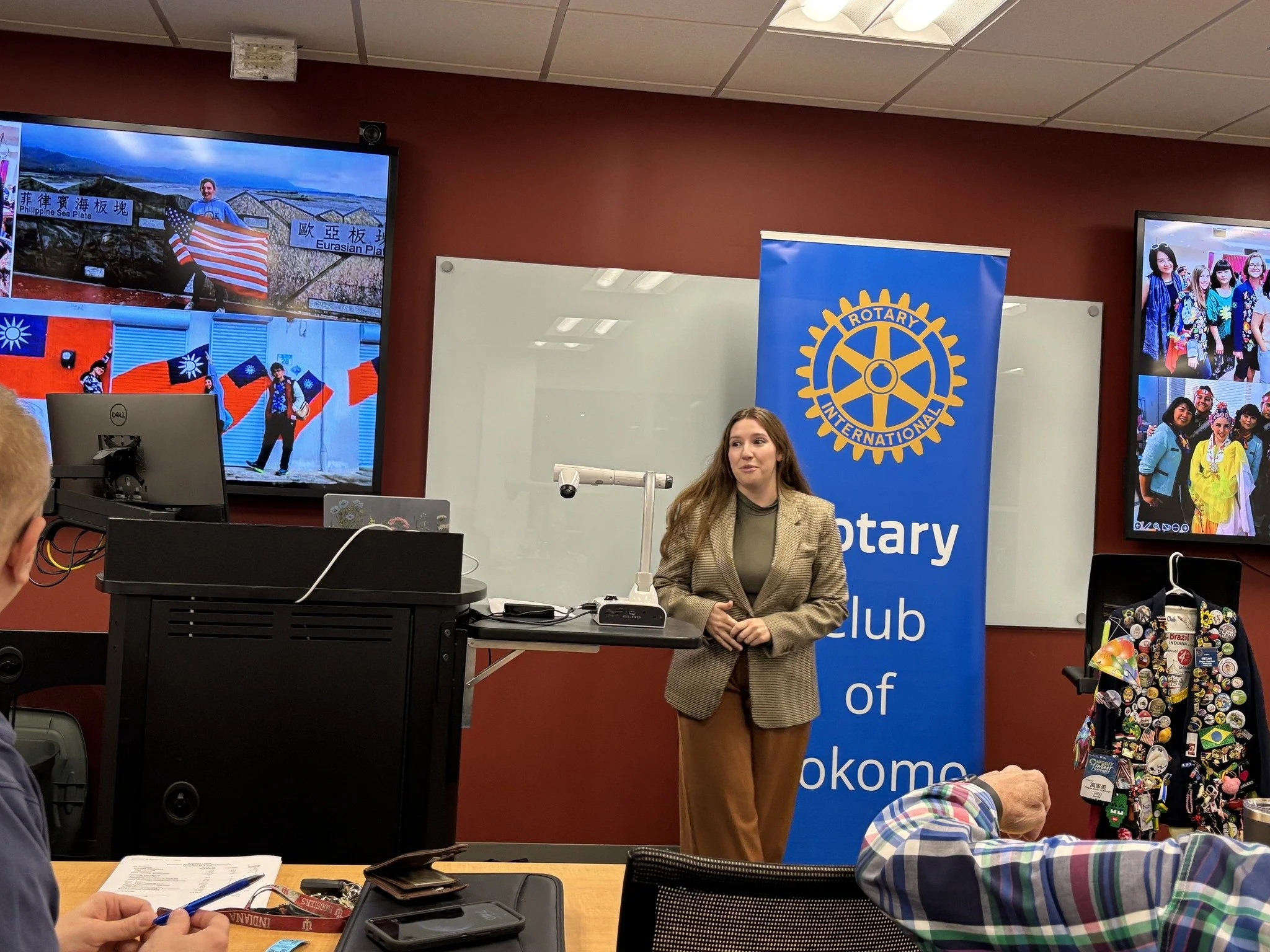 Megan Gearhart, a 2023-24 Rotary Global Scholar, spoke to the Rotary Club of Kokomo about her involvement in the Rotary International-funded study program and how it helped her understand the United States' role and impact on countries, cultures and 