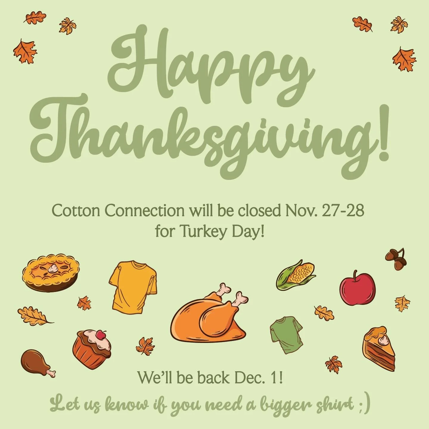 see you later, we&rsquo;re going to eat our weight in Thanksgiving food! 🥘 🦃 🍁