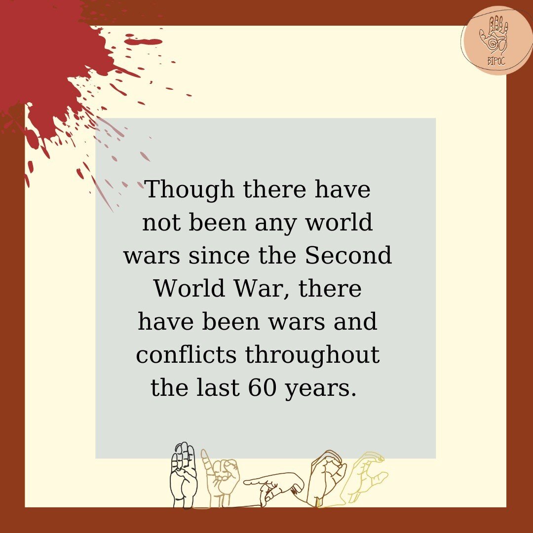 War demolishes the infrastructure put in place to support the healthcare system. War diverts essential and often scarce resources from those who need it to survive towards the war effort. It also forces people to flee from home, displaced in a comple