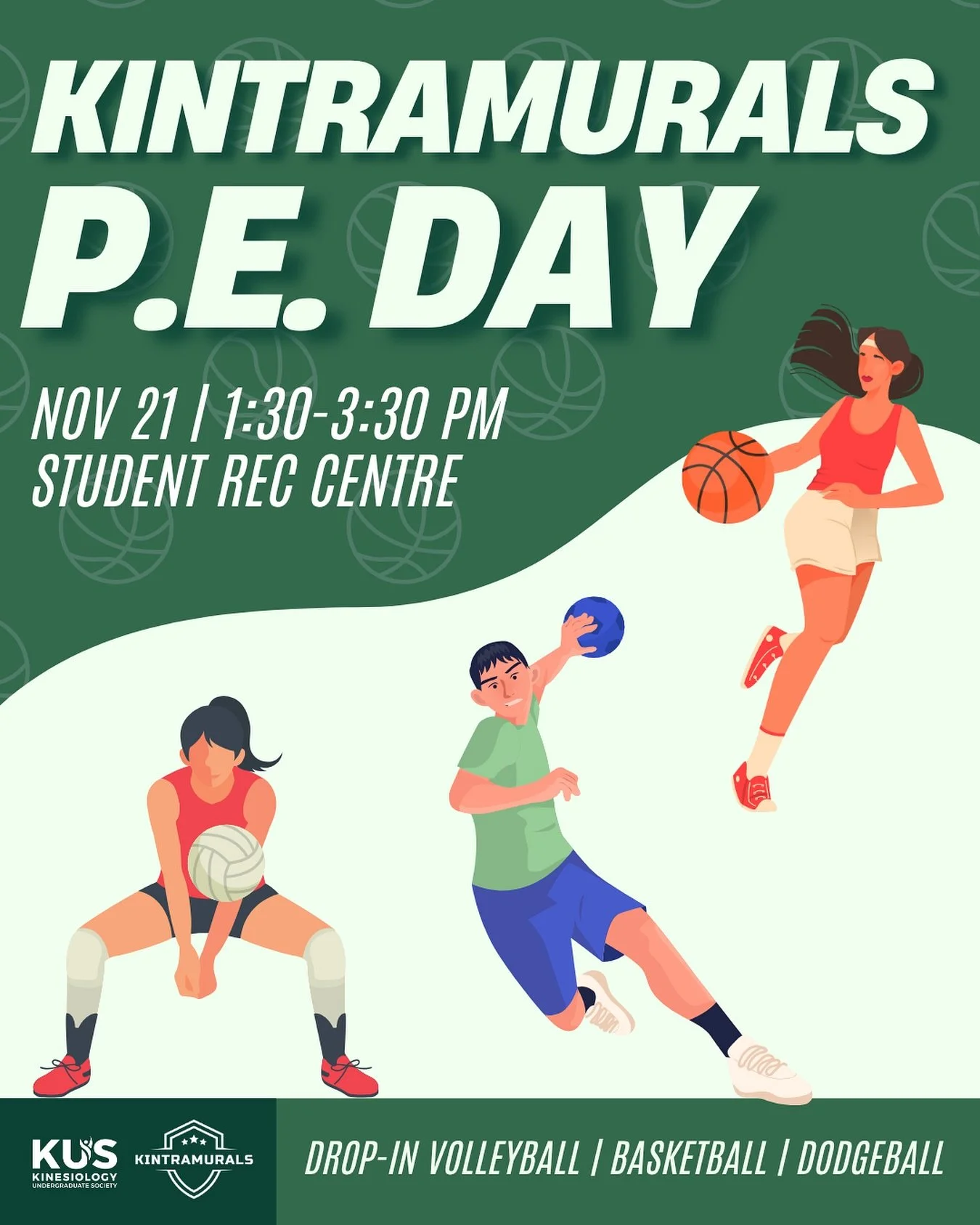Fear you peaked in Grade 5 dodgeball?! Come test your skills at KINtramural&rsquo;s PE Day, because we&rsquo;re bringing recess back‼️ 

We&rsquo;ve got volleyball in the first hour, then half-court basketball and dodgeball for round two!💥

Drop-in 
