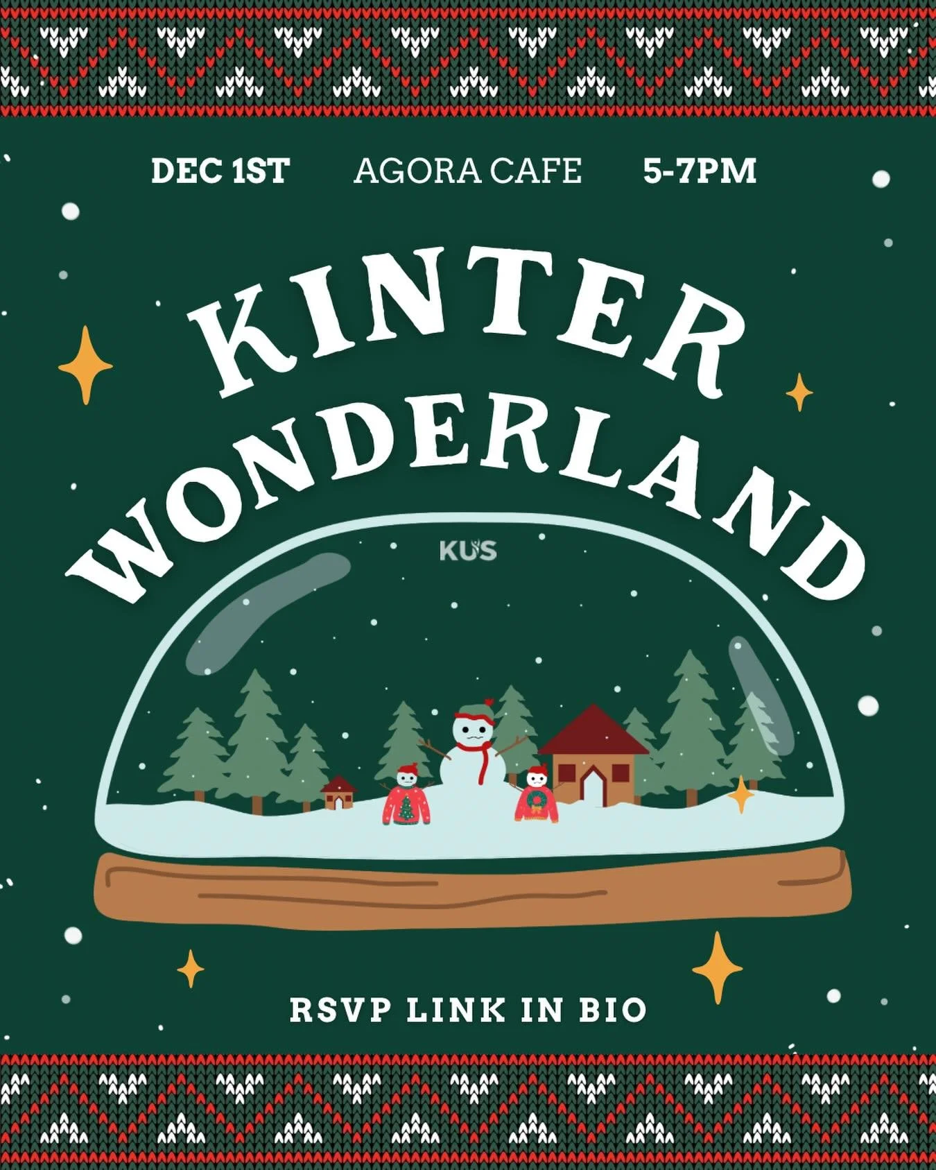IT&rsquo;S TIIIIIIIMMMMMMMMMMEEE❄️‼️

Grab your besties and your holiday spirit because KINTER WONDERLAND is here🚨

Step into a world of holly-jolly vibes! There will be games, snacks, and a whole lot of fun 🎁✨❄️

We&rsquo;ll also be out looking fo