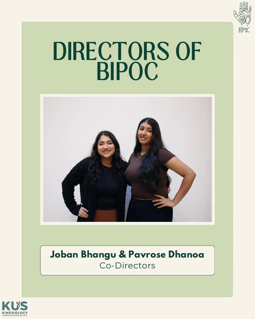 Introducing our 2025/2026 BIPOC Co-Directors 🤎✨

They&rsquo;re the icon duo making it all happen from behind the scenes. Joban and Pavrose have been a part of BIPOC for many years. 

➡️ Swipe more to get to know them!