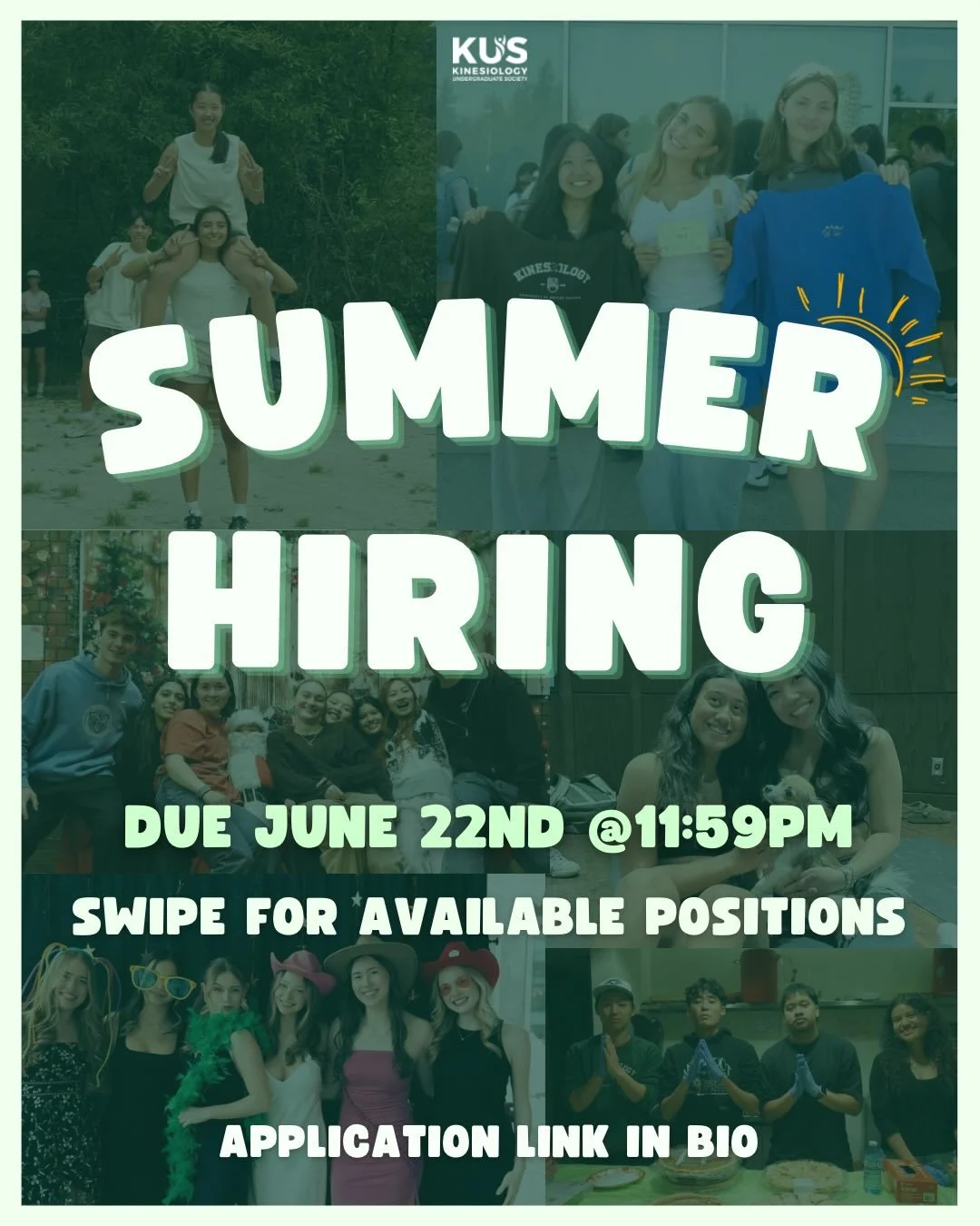 Wondering how to get KINvolved?💚🫂

Now&rsquo;s your chance, Summer Hiring Round 1 is officially open‼️ Positions available across EVERY portfolio💼 

Whether you&rsquo;re looking to gain experience or make new connections in the KINmunity, there&rs