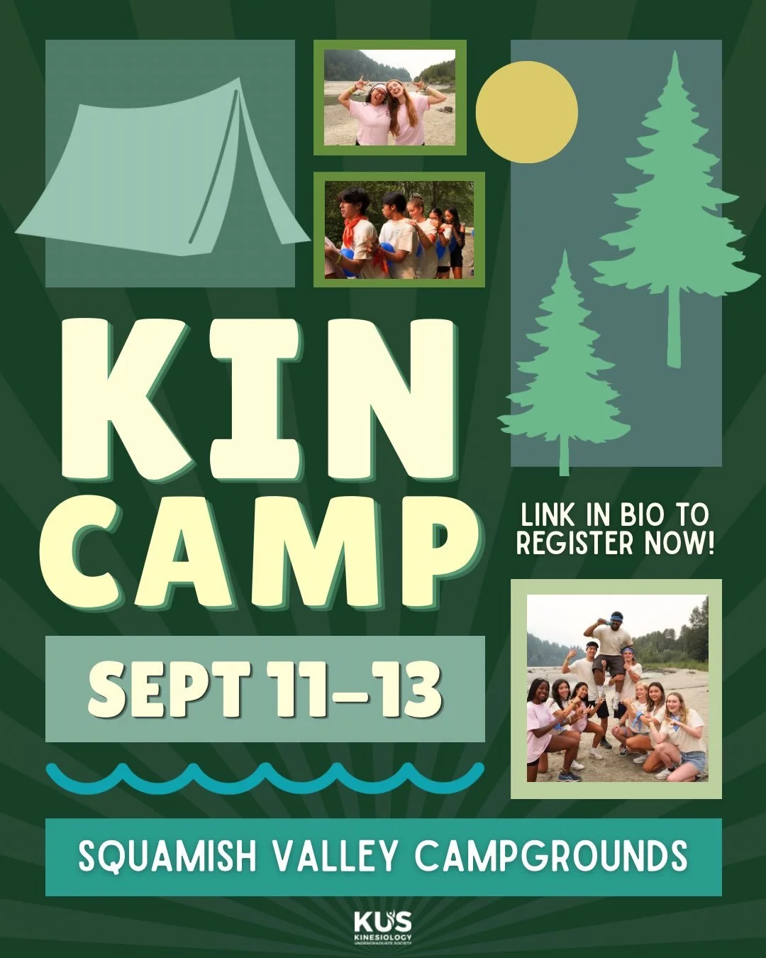 🚨ATTENTION ALL FIRST YEARS AND TRANSFERS🚨

Kin what? KIN CAMP! 🏕️ 
You heard it right folks, who&rsquo;s ready to start their UBC journey with a BANG?!??💥🤯 This is the place to be where we all become best friends and kinnect! 🤝🔗

Register thro