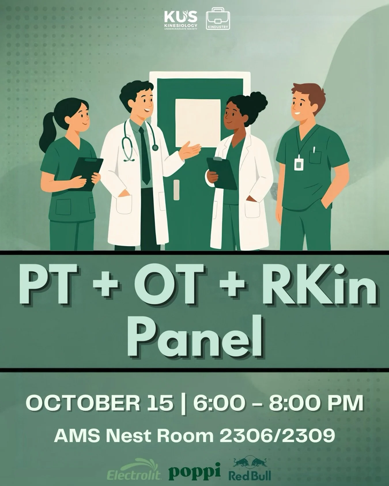 Hey KINNERS‼️

Ever wondered what path is right for you after graduation? Come join us for our PT + OT + RKIN Panel where current students and practicing professionals will be talking about their experiences in physiotherapy, occupational therapy, an
