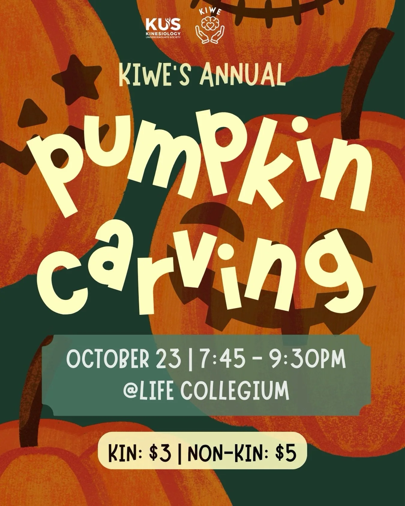 Hey KINNERS, let&rsquo;s give &lsquo;em pumpkin to talk about! Join KiWe for an evening of pumpkin carving, spooky Halloween tunes, and some sweet treats! 🎃🍬 

We&rsquo;ll provide the pumpkins and the carving tools, all you need to bring is your cr