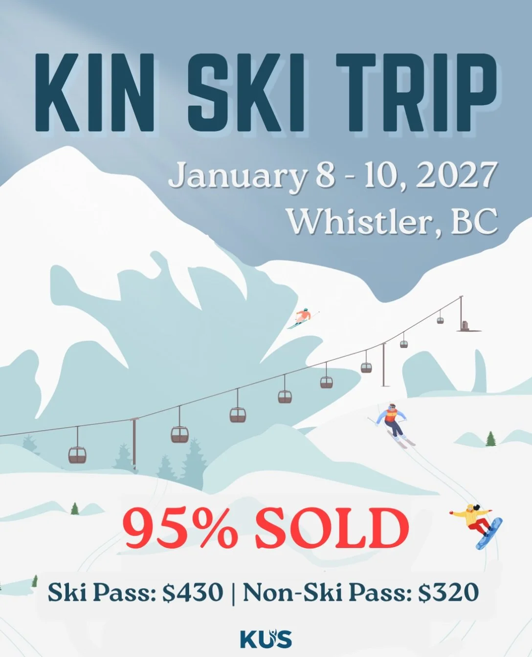 ‼️KINNERS SKI TRIP IS NOW 95% SOLD OUT‼️

If you want to join us for an unforgettable weekend shredding the slopes and hitting it up at apr&egrave;s-ski, this is the LAST CHANCE😦🎿🍺

Grab your tickets from our link in bio BEFORE THEY SELL OUT🎟️