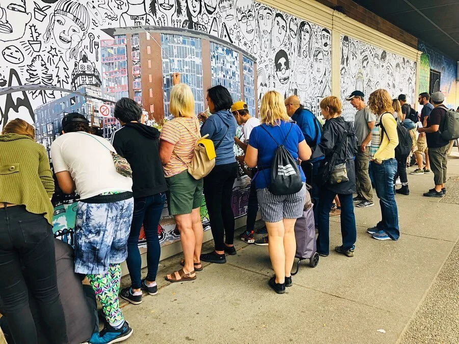 Paint By Numbers Mural with members of the Mount Pleasant community, 2019 VMF Community Projects.