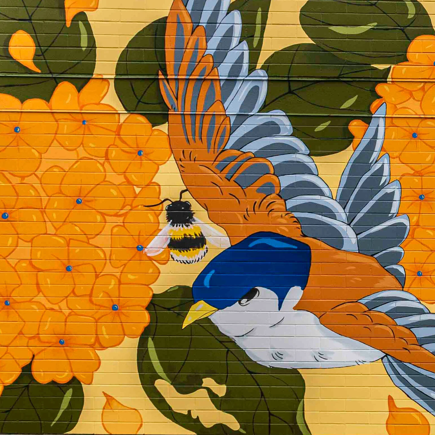 Marpole art mural by artist Vanessa Taylor for Vancouver Mural Festival