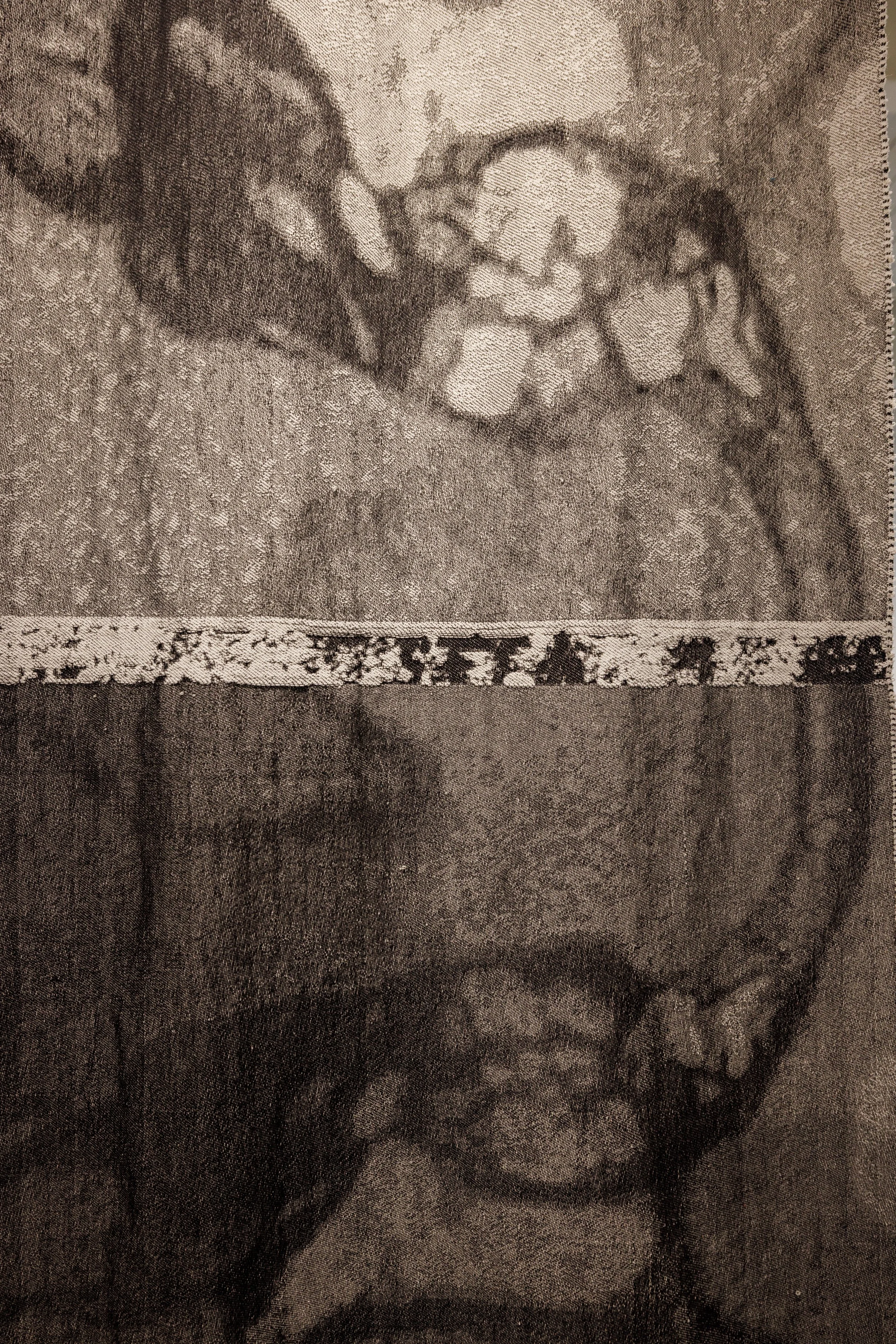 Things you may find hidden in my ear, 2026, Detail
Steel, yarn
156” x 36” x 1/4”
