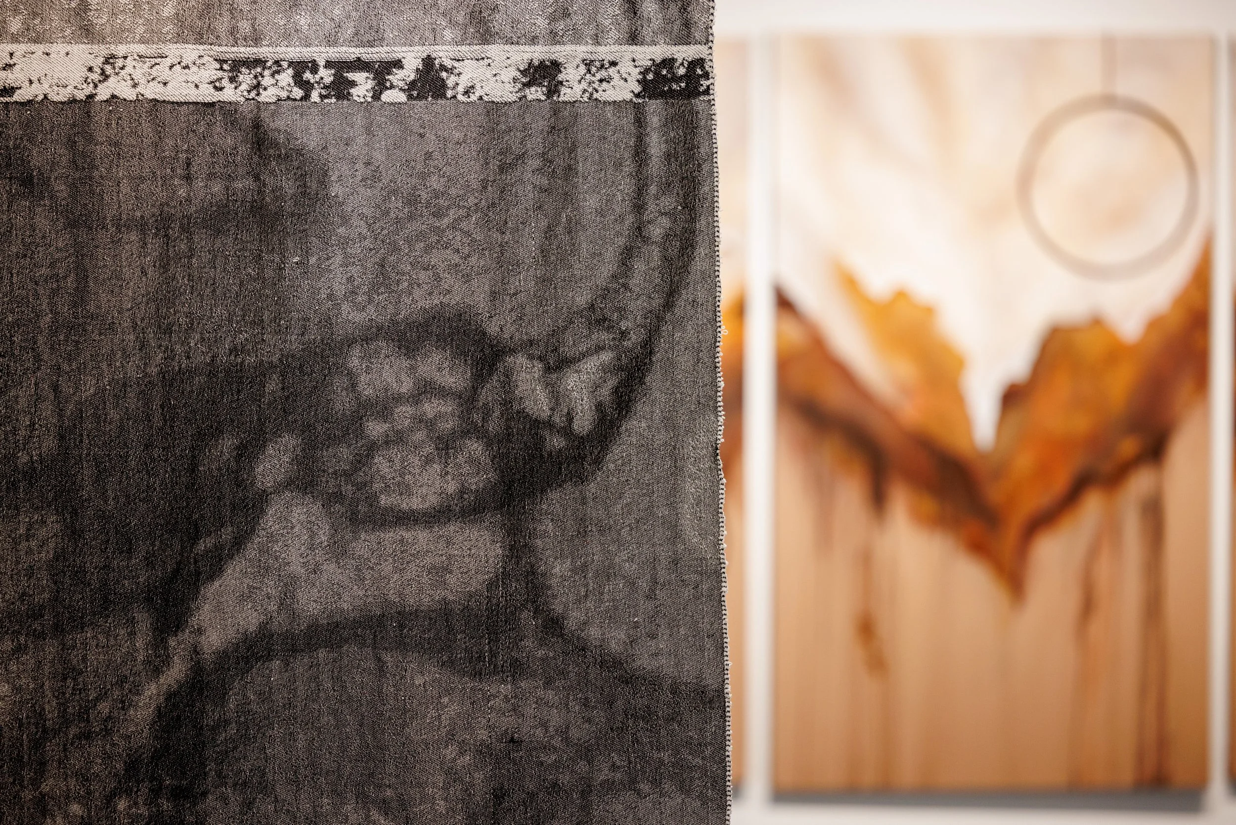 Things you may find hidden in my ear, 2026, Detail
Steel, yarn
156” x 36” x 1/4”