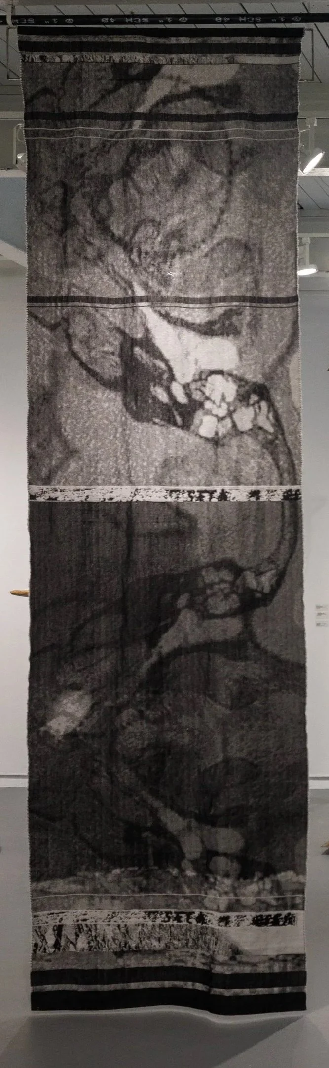 Things you may find hidden in my ear, 2026
Steel, yarn
156” x 36” x 1/4”
