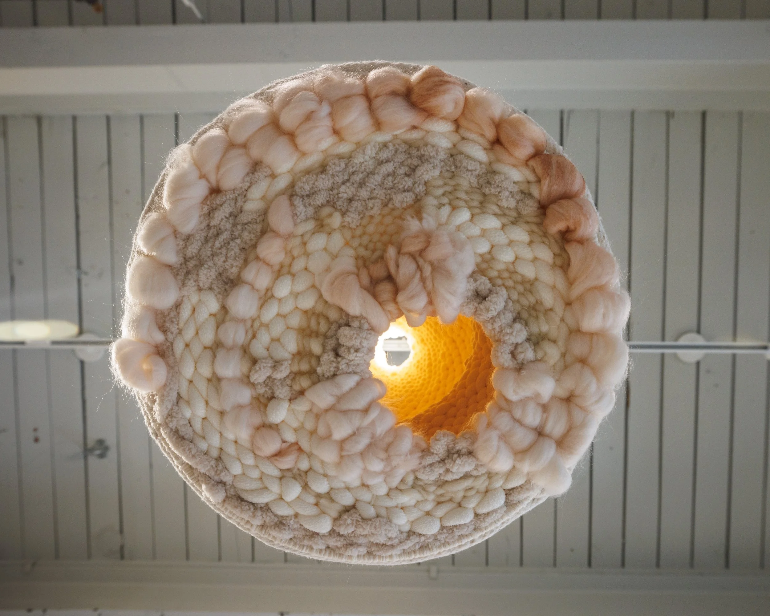 When you stitch the cut, 2026, Detail
Steel, cotton cord, cotton string, yarn
42” x 25 ½” x 17”