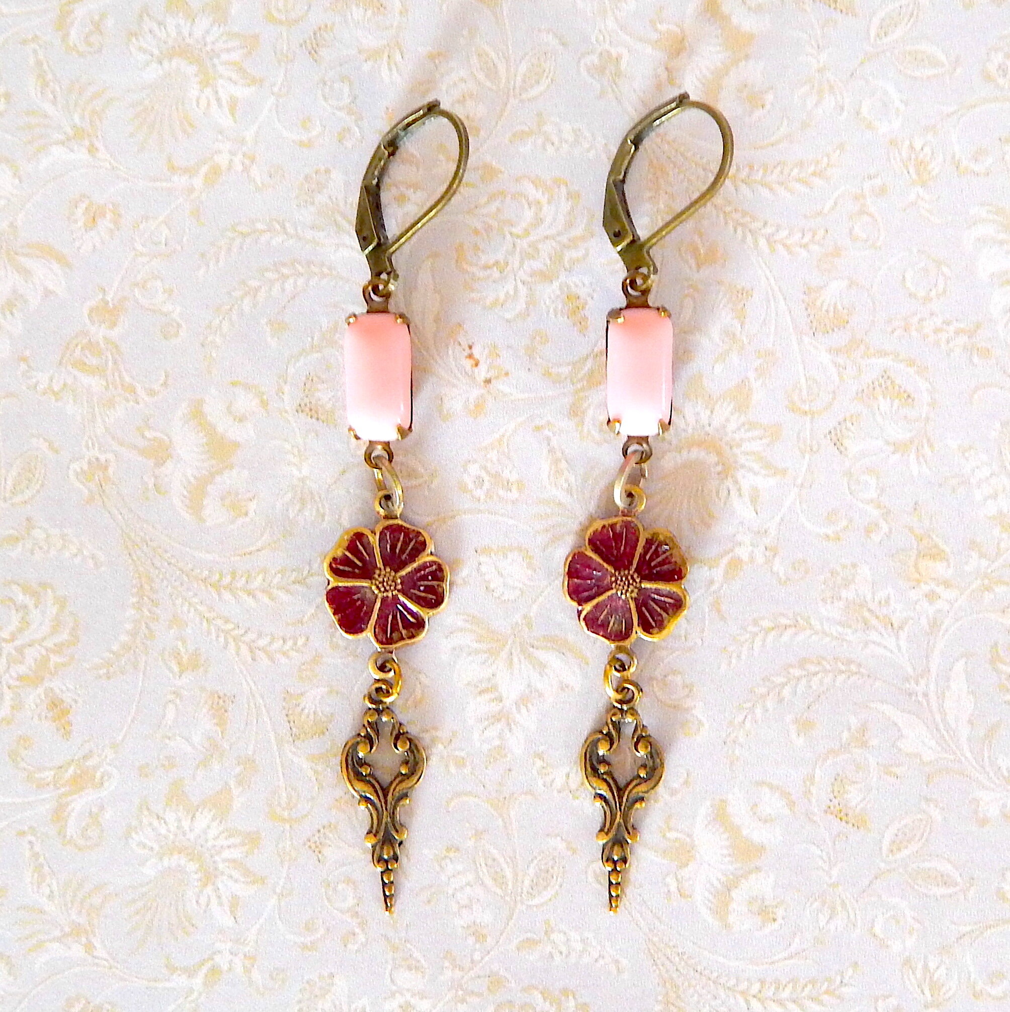 Art Nouveau Floral Earrings