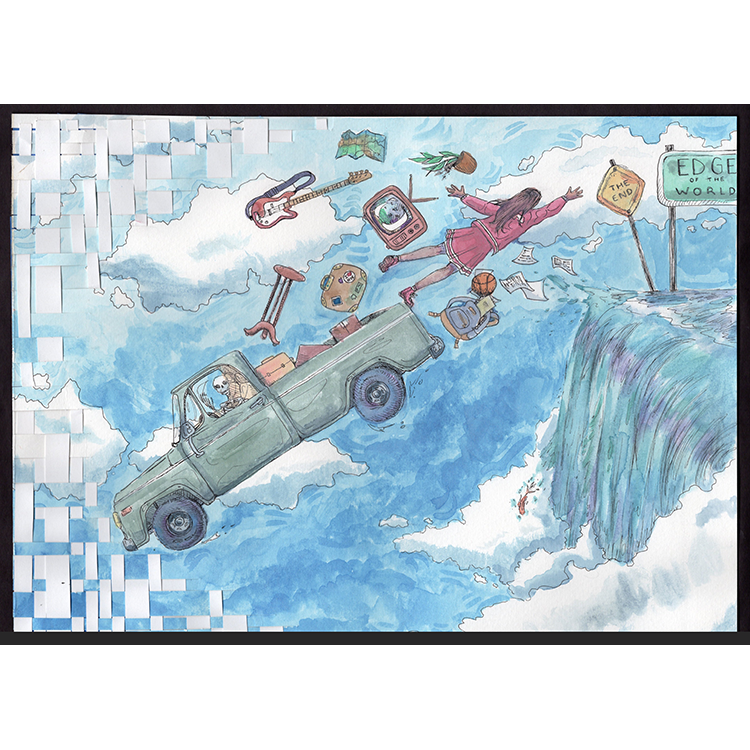 Abby Lynch, 11th gr Is This the End_ Mix media Matted and framed in 29_ x 16_.png