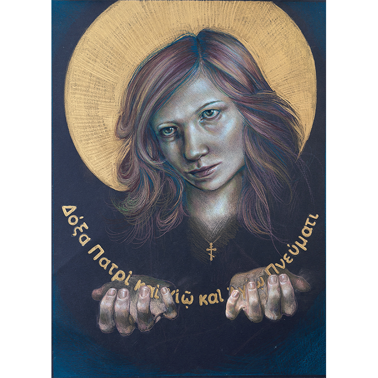 Gracie Batten Modern Idol in Eastern Orthodox 16" x 22" matted & framed in 24" x 30".png