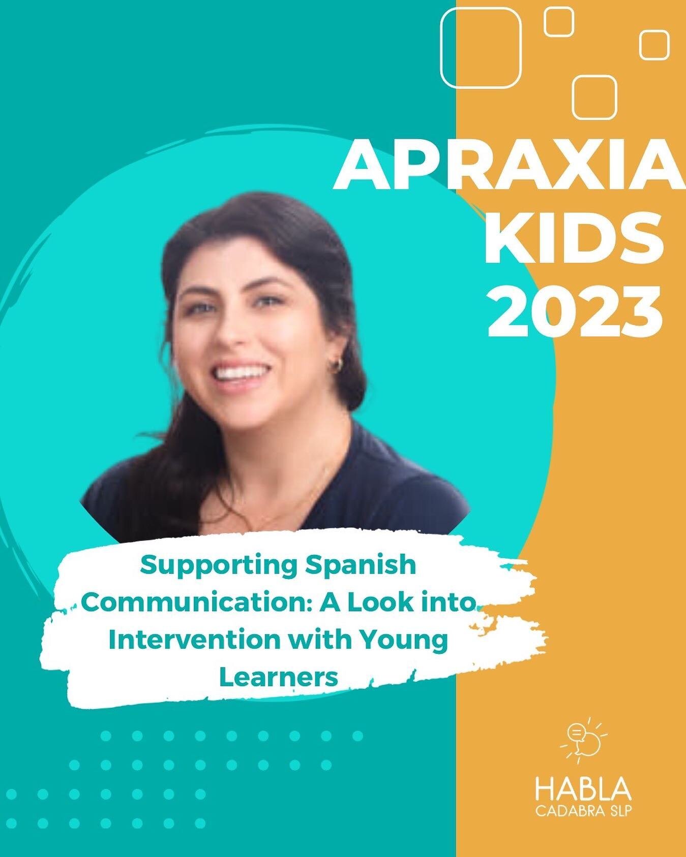 So excited to announce Pilar and I will be attending and presenting for the first time at the National Apraxia Kids Conference! 

It is estimated that 1/3 of US children under the age of 9 speak a language other than English at home, of which 75% spe