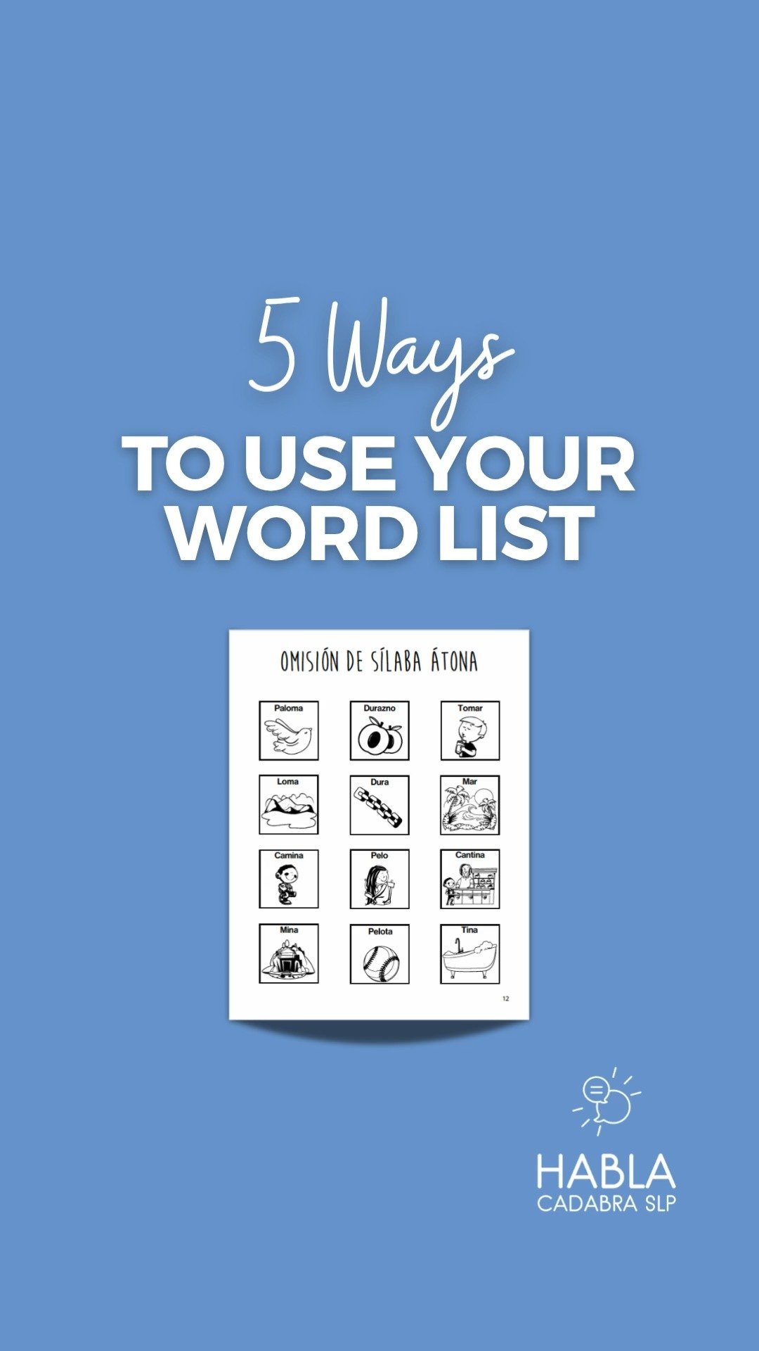 ✨ Your Habla Palabra Workbooks just got 5x more versatile.
5 quick ideas for how to use your picture word list in therapy or at home.
Whether you’re targeting phonological patterns or building vocabulary, this one page goes a long way.
Which o