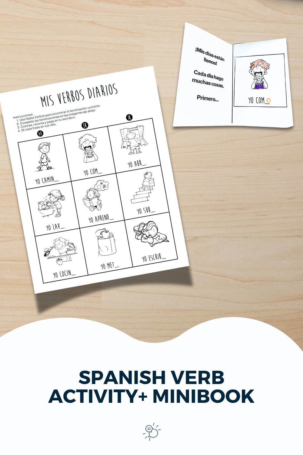 Spanish Verb Activity for Speech Therapy + Free Worksheet