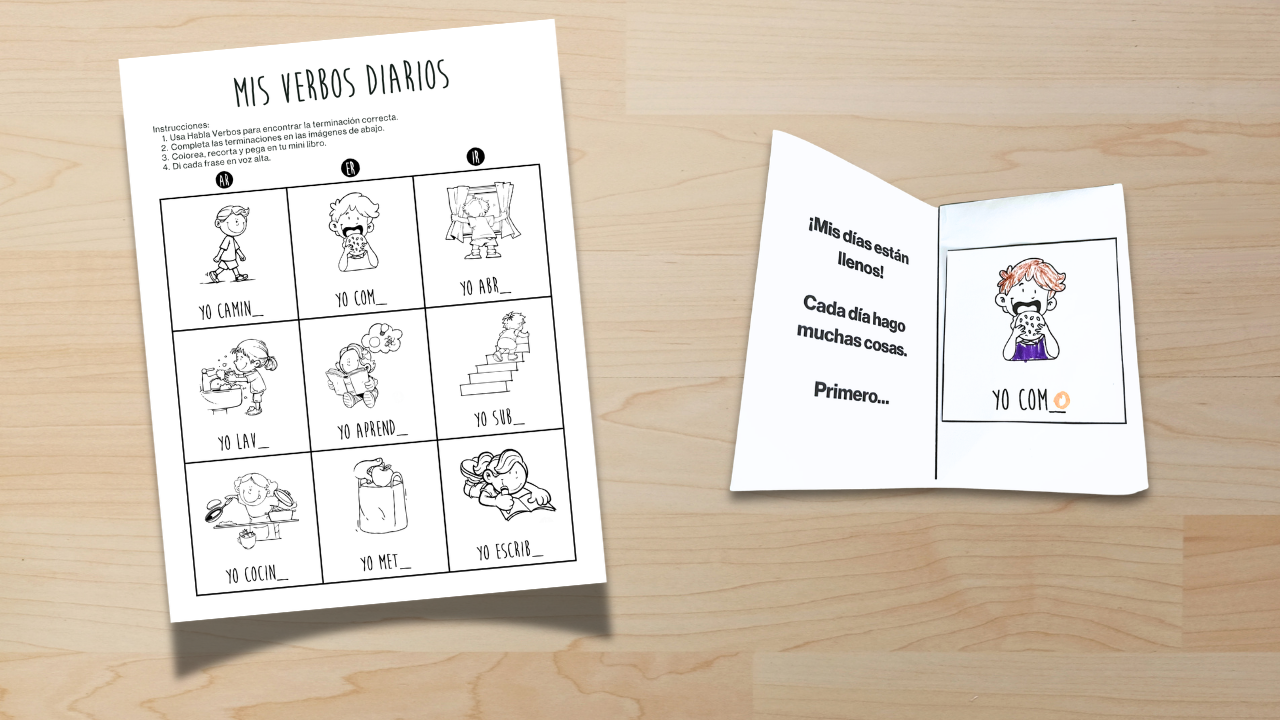 Spanish Verb Activity for Speech Therapy + Free Worksheet