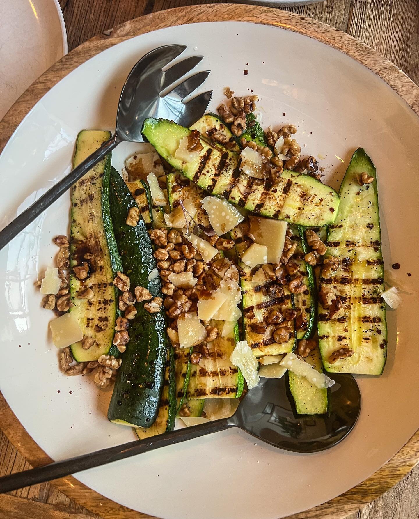 Simple zucchini, walnut and parm deliciousness.

#bk