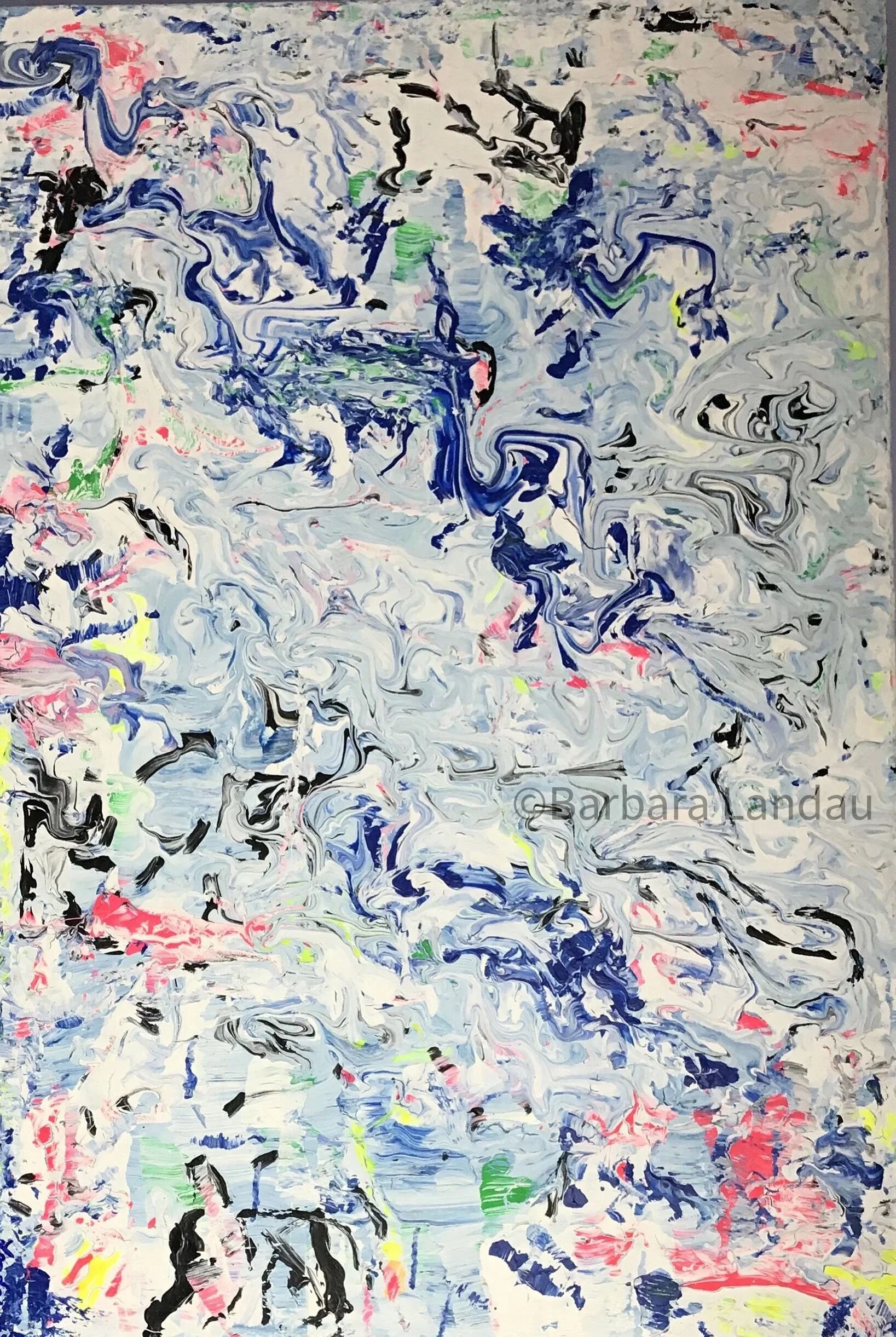 Thirsty Tiger ©️2013 Barbara Landau - Acrylic on Canvas  - 36” x 24” x .75” or 24” x 36” .75” 