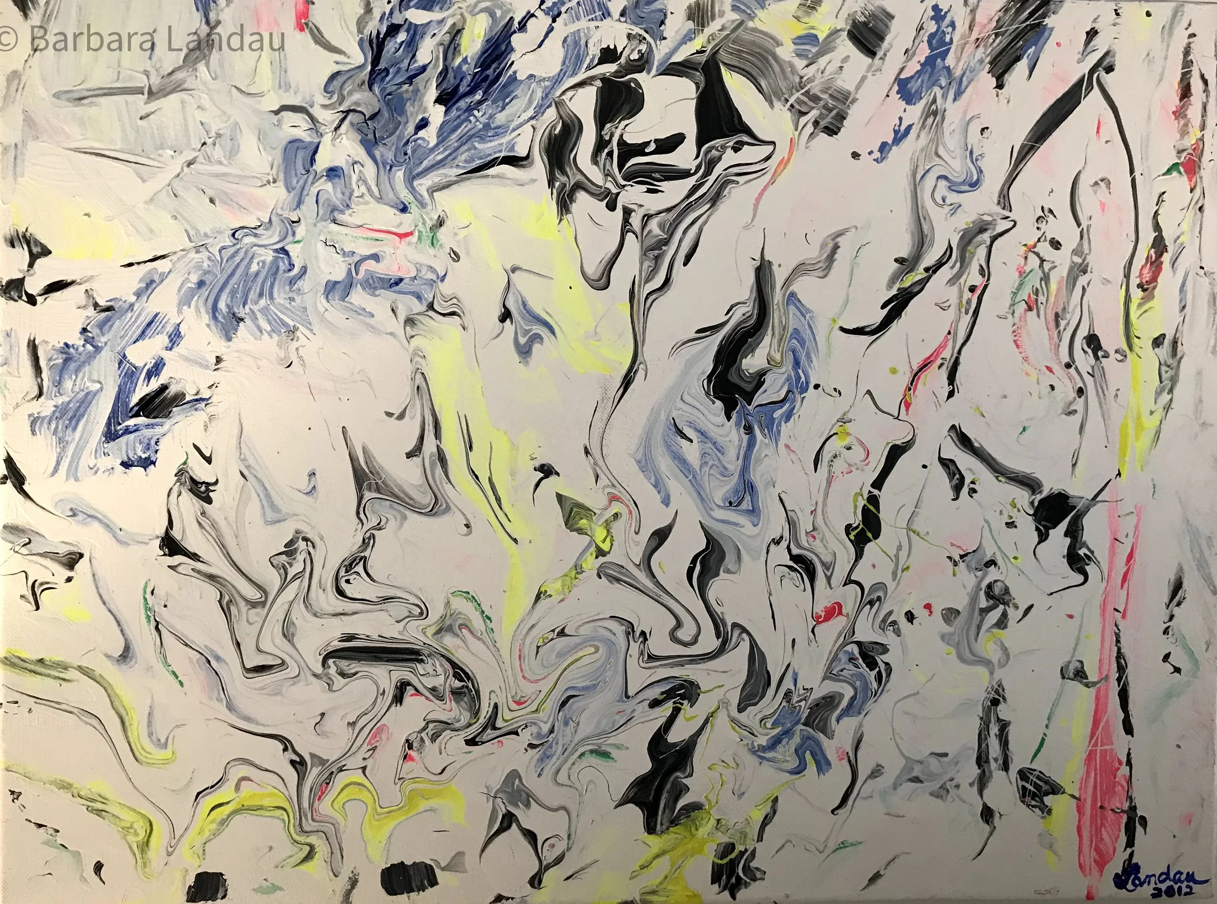 Horsing Around ©️2012 Barbara Landau  - Acrylic on   Canvas -  18” x 24’” x .75”