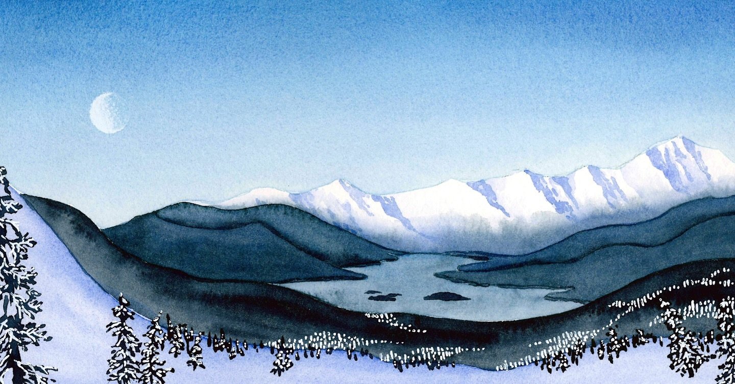 Zero Above + Blue Hour

Two fresh paintings from a 2022 cold snap in Juneau that accurately summarize this morning&rsquo;s weather in Fairbanks!

#alaskaart