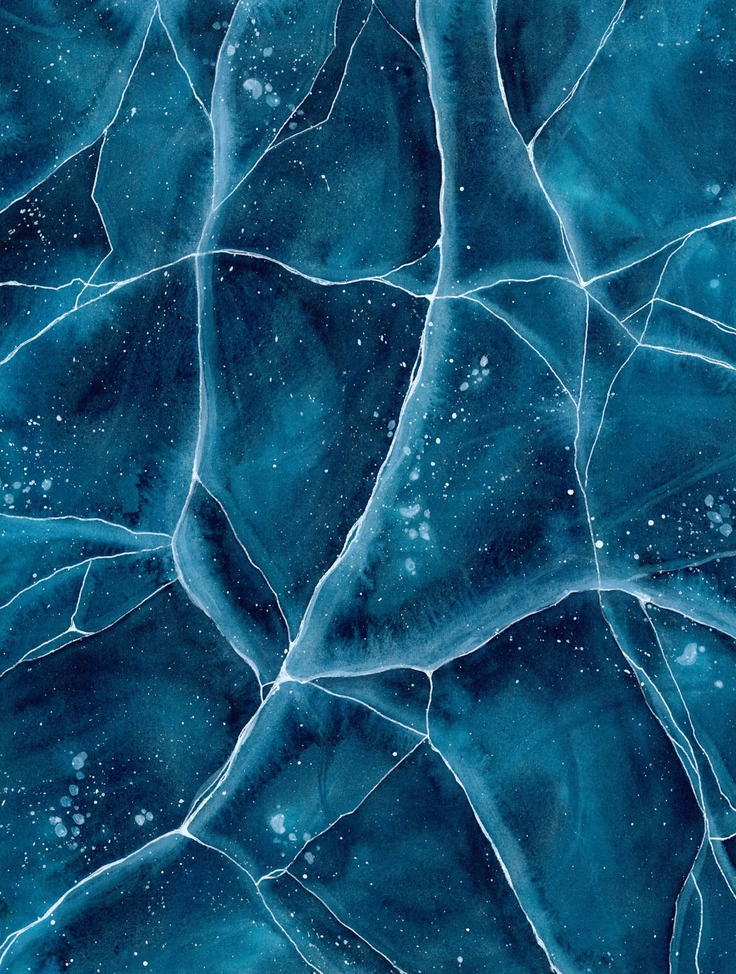 Fractured Blues - available now as a limited edition print in support of the Alaska Institute for Justice.

Inspired by the textures of ice on a frozen lake, this piece reflects the kind of stillness and strength that belongs to the natural world - t
