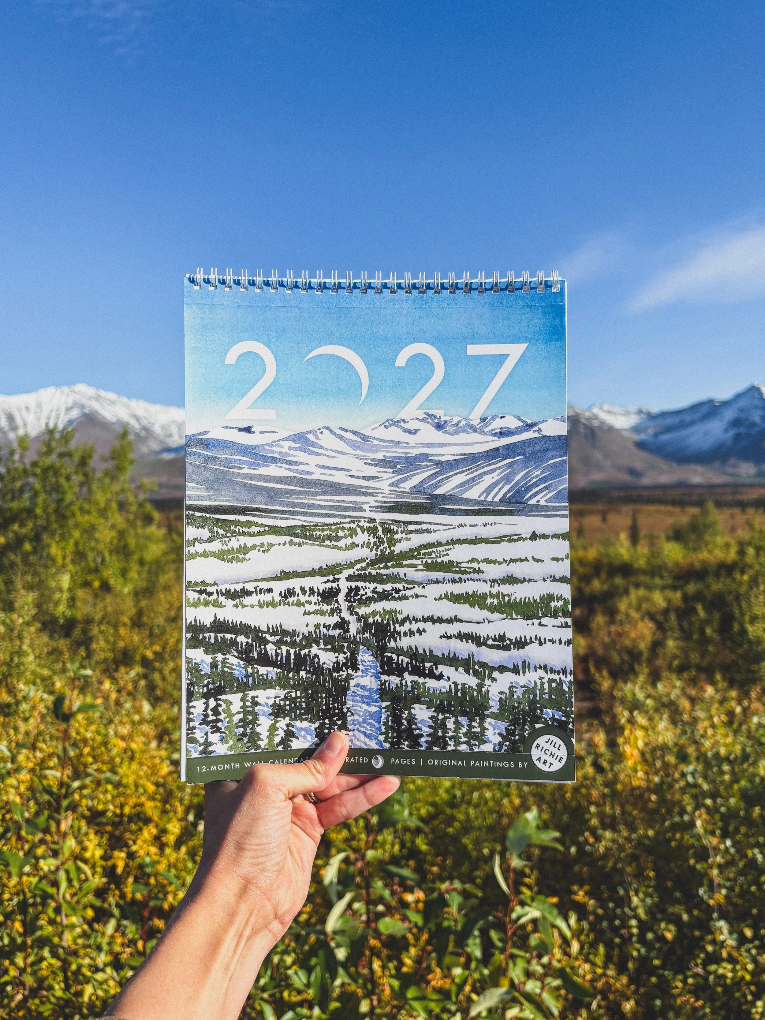 2027 is on the horizon, but calendar season is already here! 

Celebrate the next 12 months with 12 original watercolors highlighting Alaska shifting colors, textures, and landscapes. Each page is perforated, making it easy to frame and enjoy the art