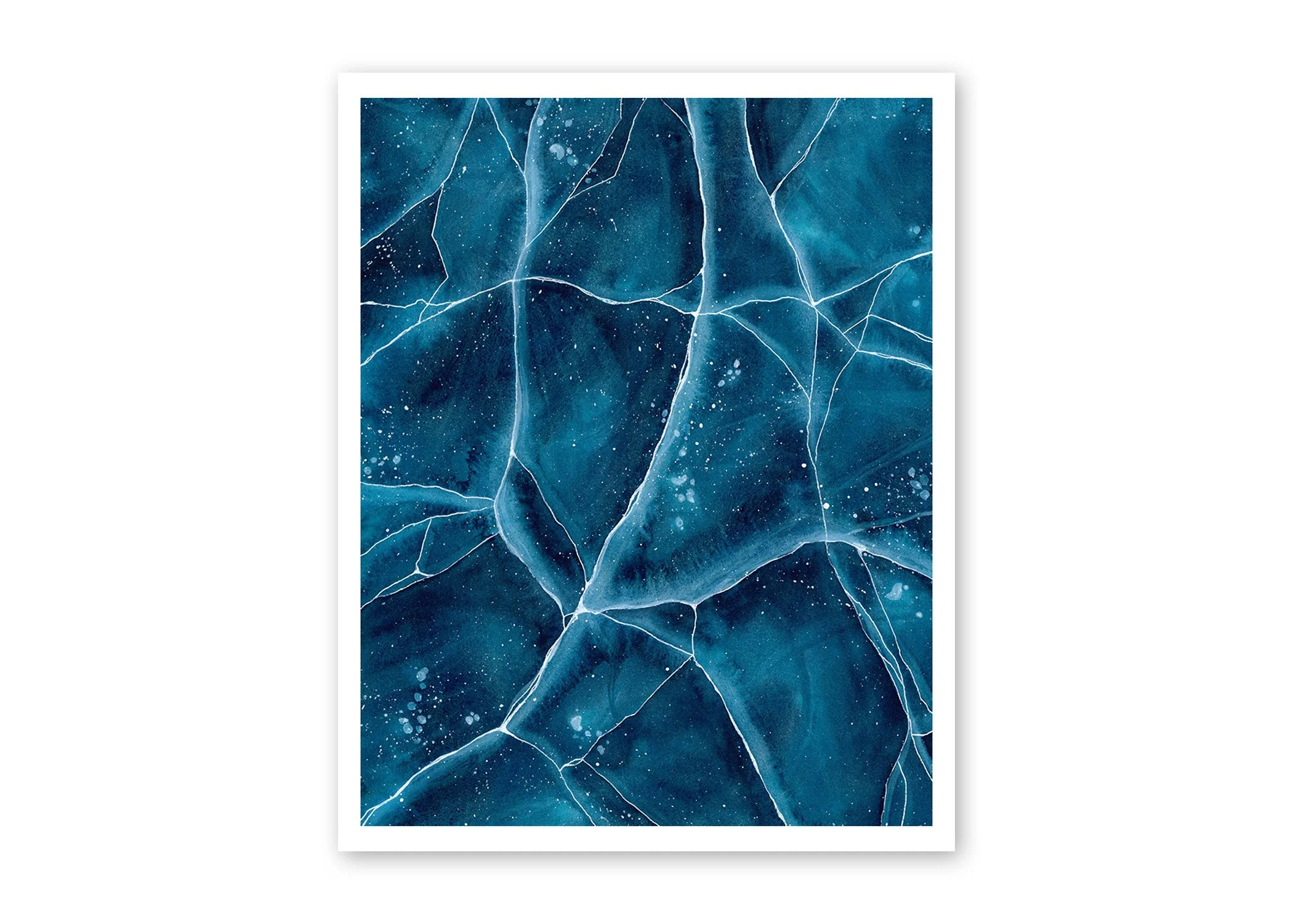 Fractured Blues | 11x14" | Original watercolor on paper | 2025