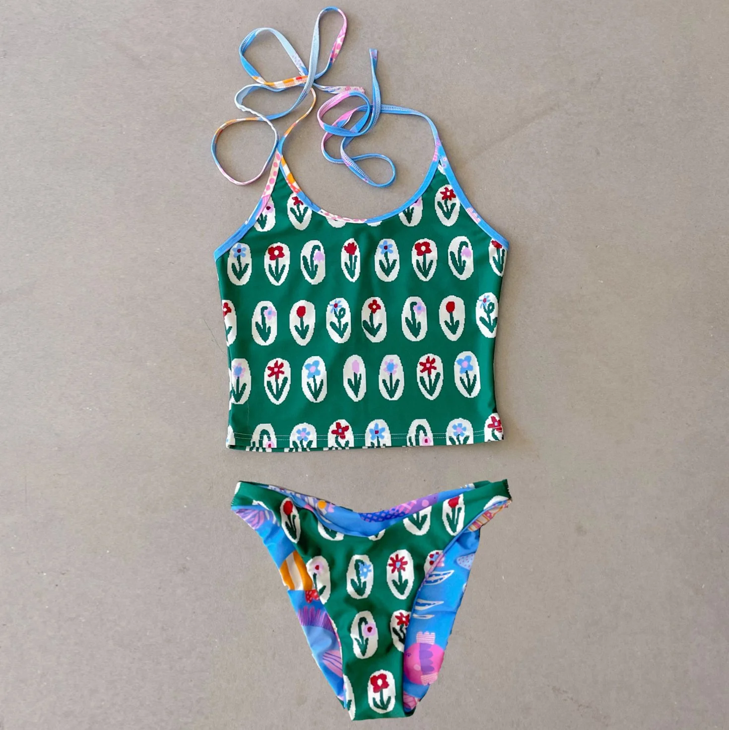 GREEN FLOWERS SWIMWEAR