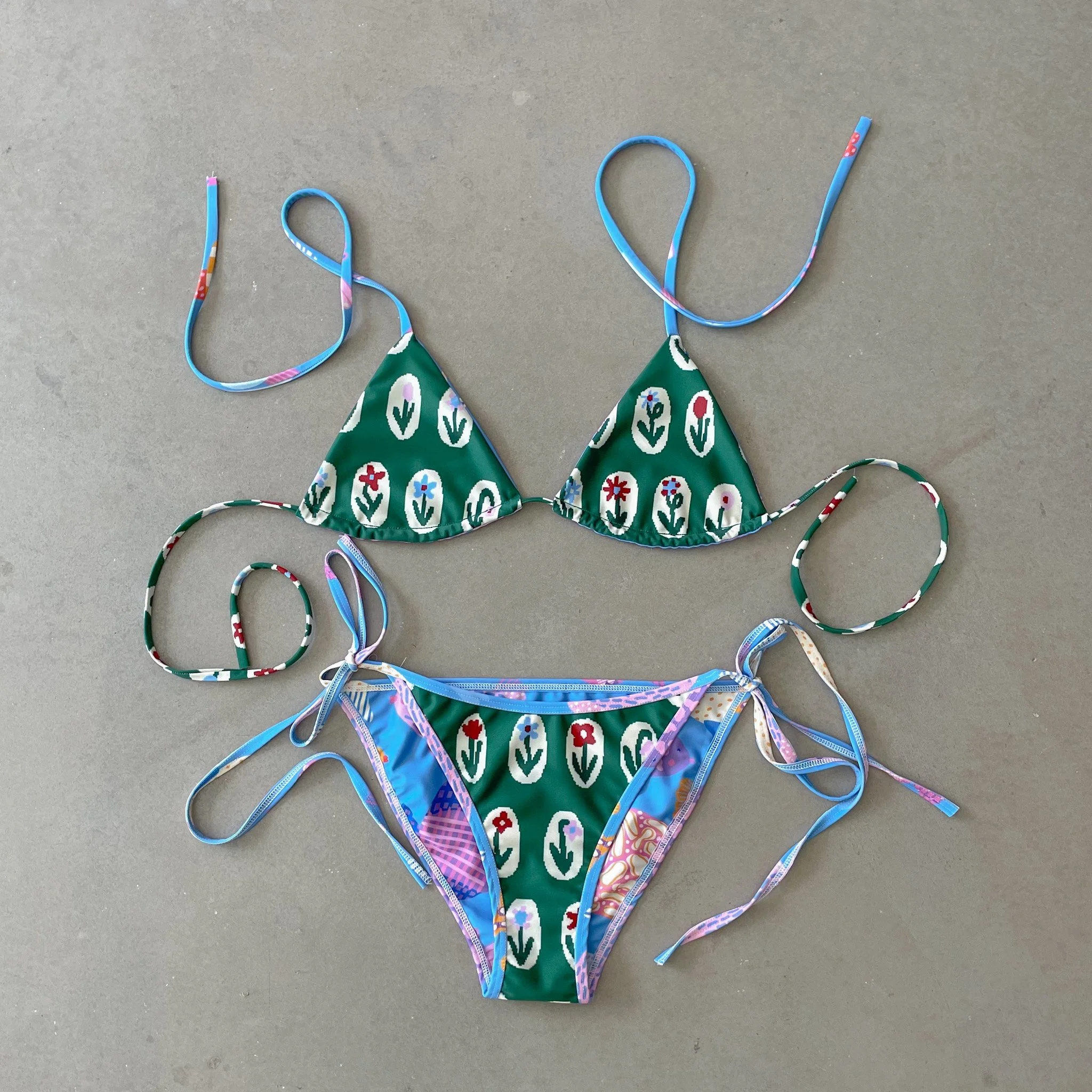 GREEN FLOWERS SWIMWEAR