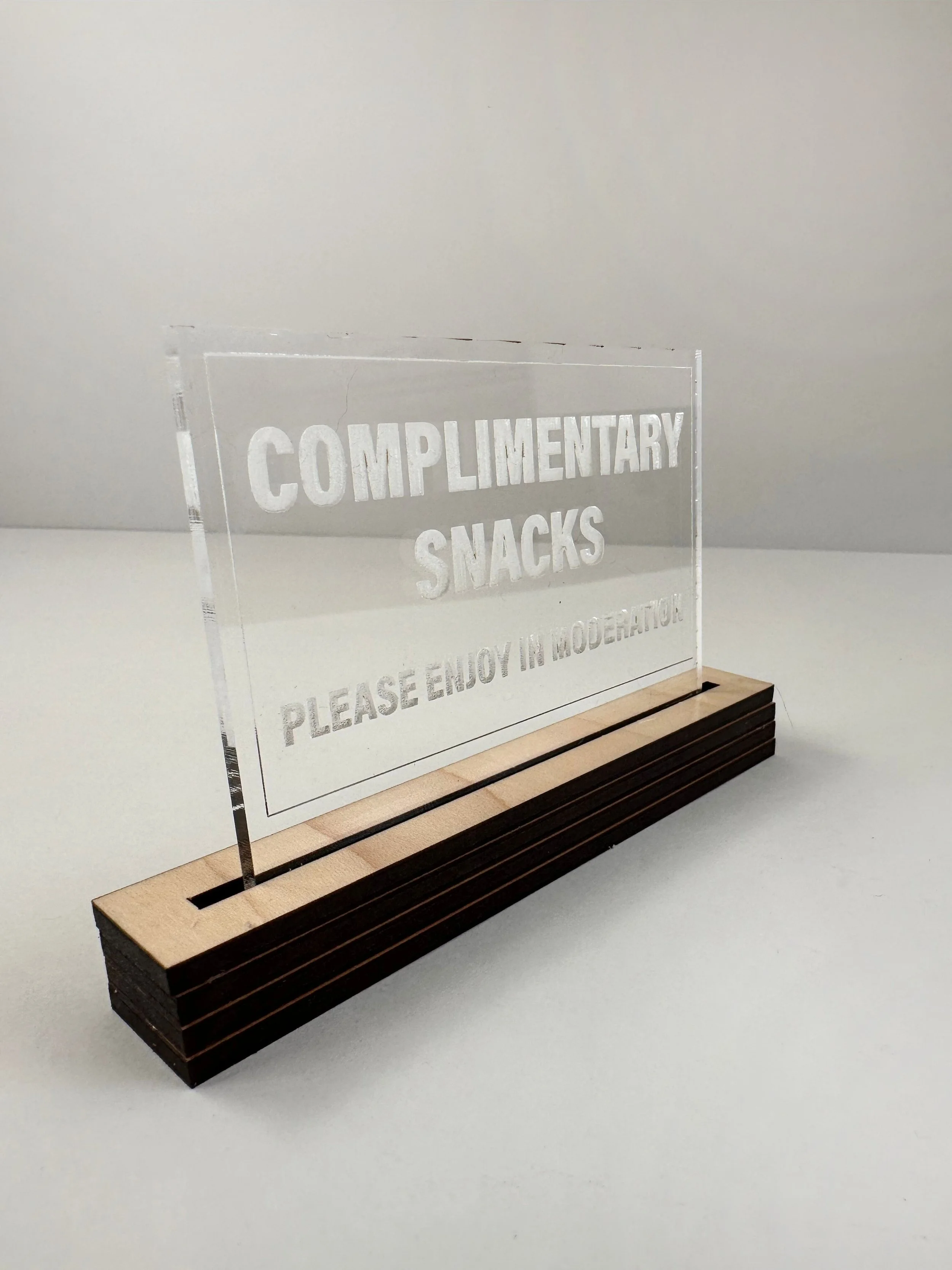 Complementary Snacks. Sign Clean Refrigerator Signage — CENTRAL
