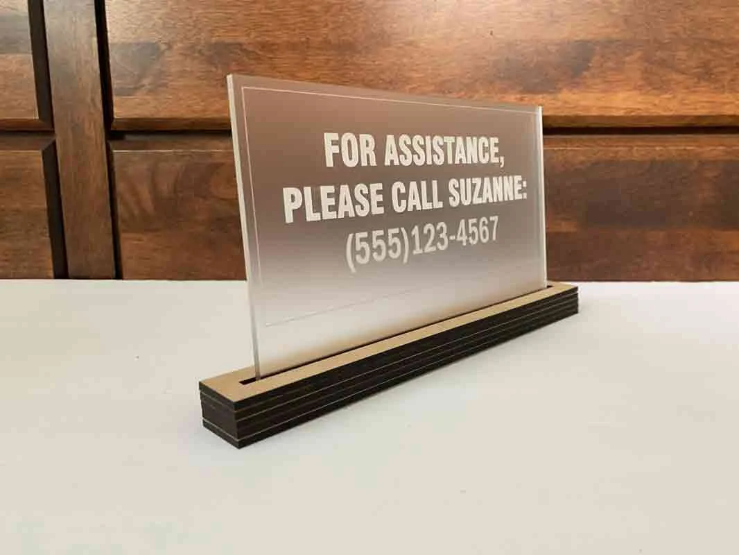 Custom Text Desktop Sign — CENTRAL