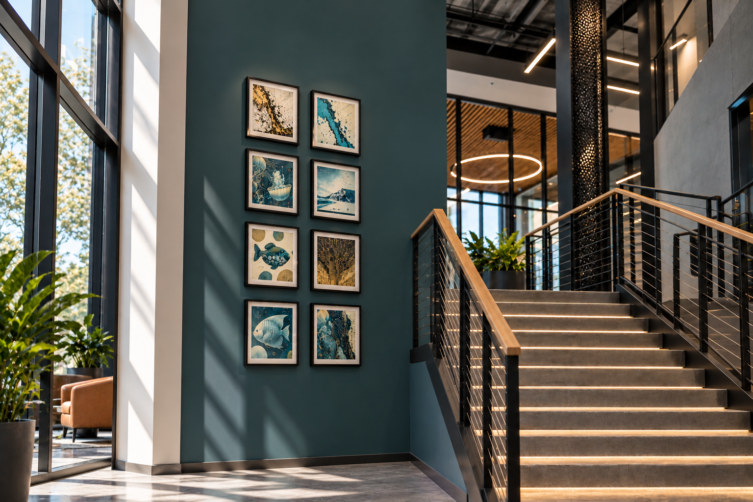 Modern Teal Stairwell Gallery.png