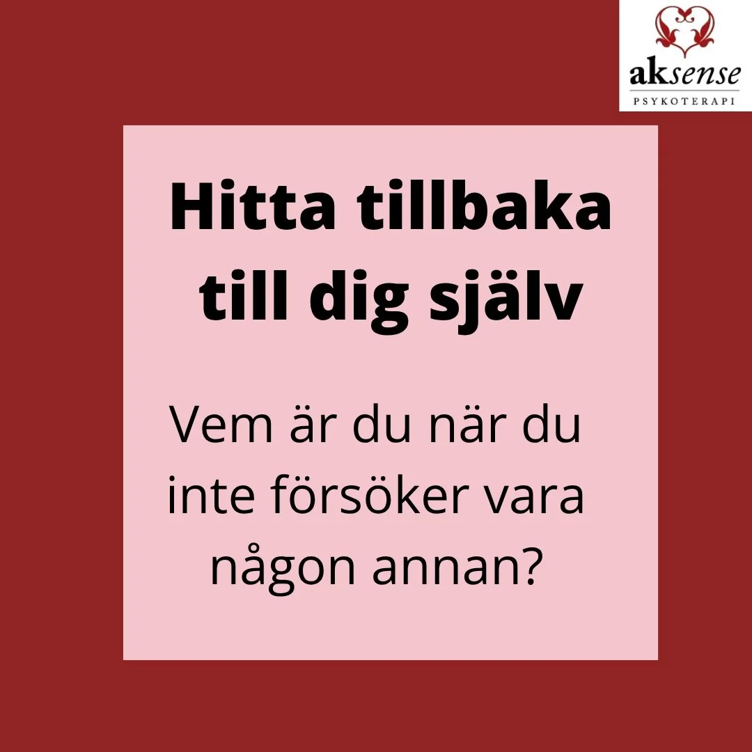 N&auml;r k&auml;nner du dig mest som dig sj&auml;lv?

Ibland kan vi komma l&aring;ngt fr&aring;n oss sj&auml;lva utan att riktigt m&auml;rka det. Vi anpassar oss, presterar, tar ansvar och f&ouml;rs&ouml;ker leva upp till f&ouml;rv&auml;ntningar &nda